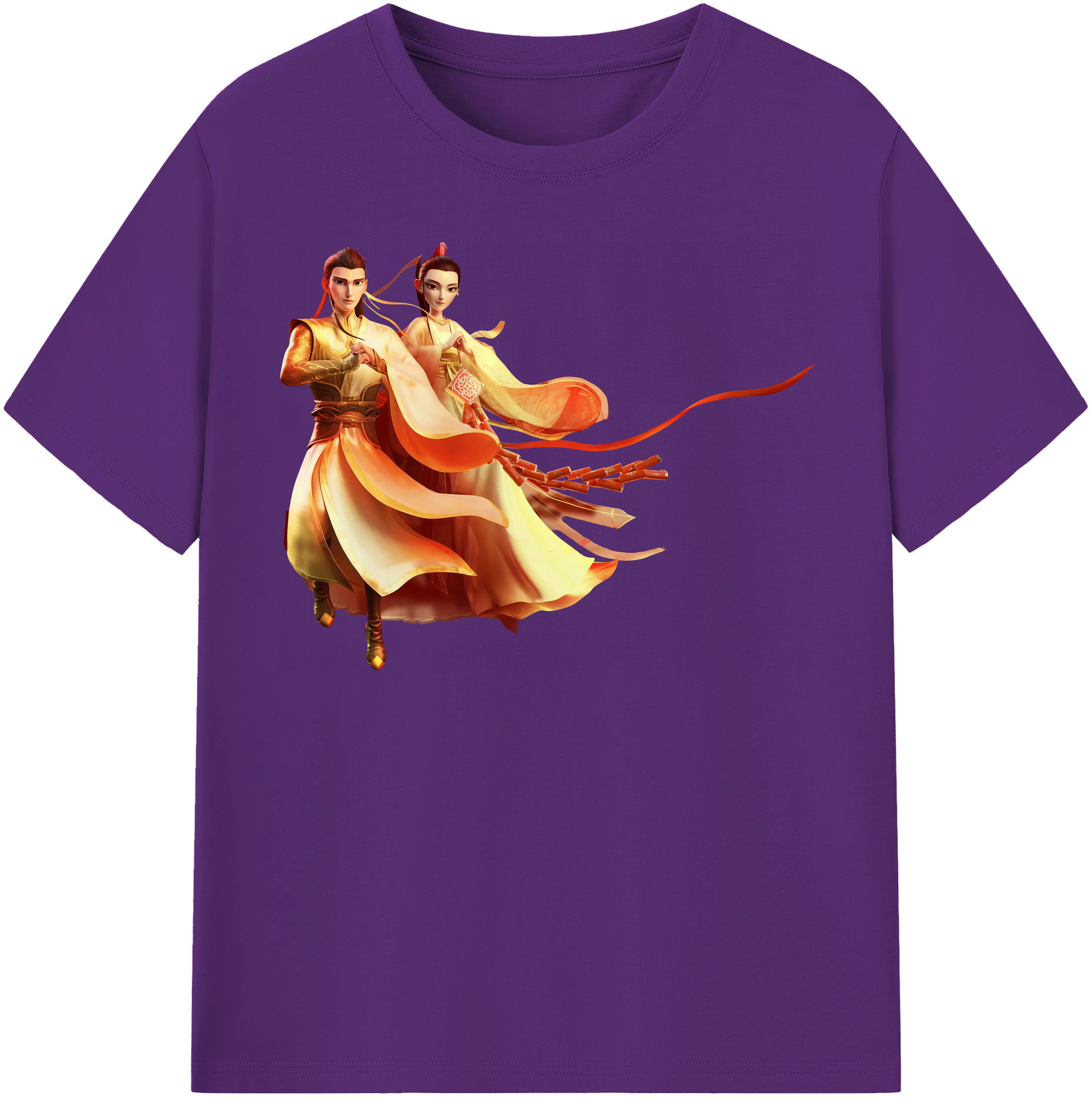 （画像用） Ne Zha 2 ナタ 魔童の大暴れ 綿100％半袖Tシャツ（フロントプリント）