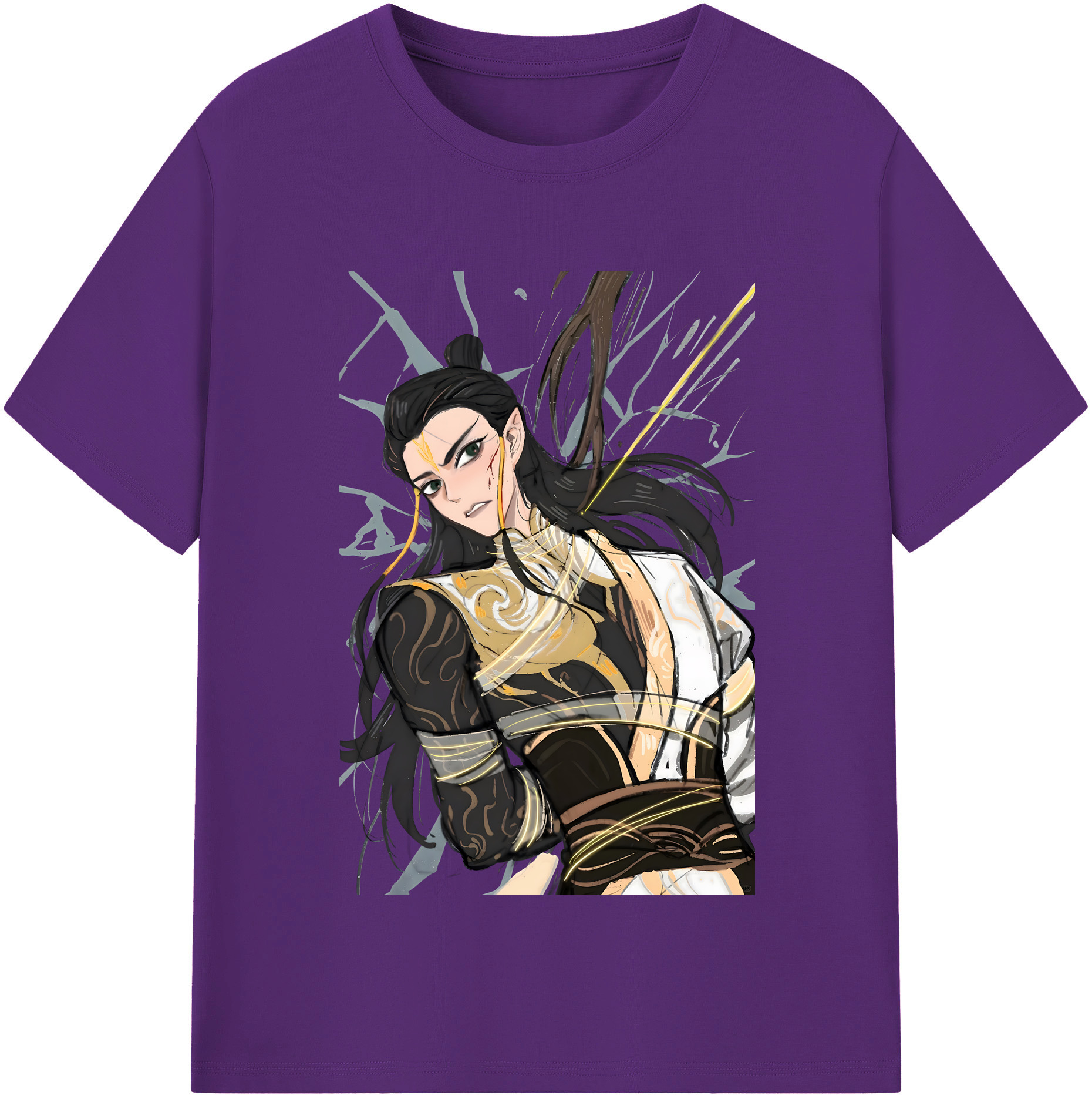 （画像用） Ne Zha 2 ナタ 魔童の大暴れ 綿100％半袖Tシャツ（フロントプリント）