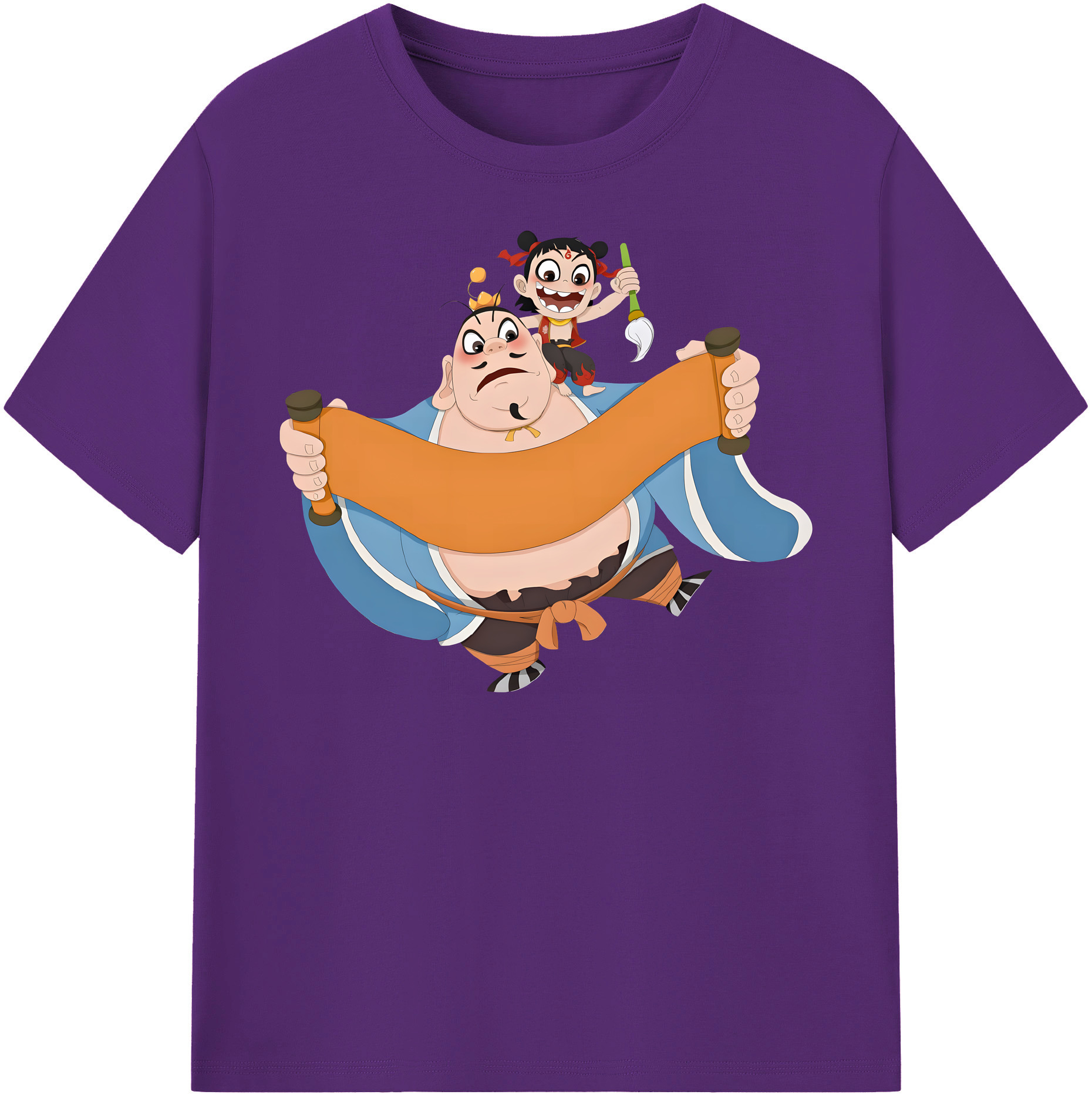 （画像用） Ne Zha 2 ナタ 魔童の大暴れ 綿100％半袖Tシャツ（フロントプリント）