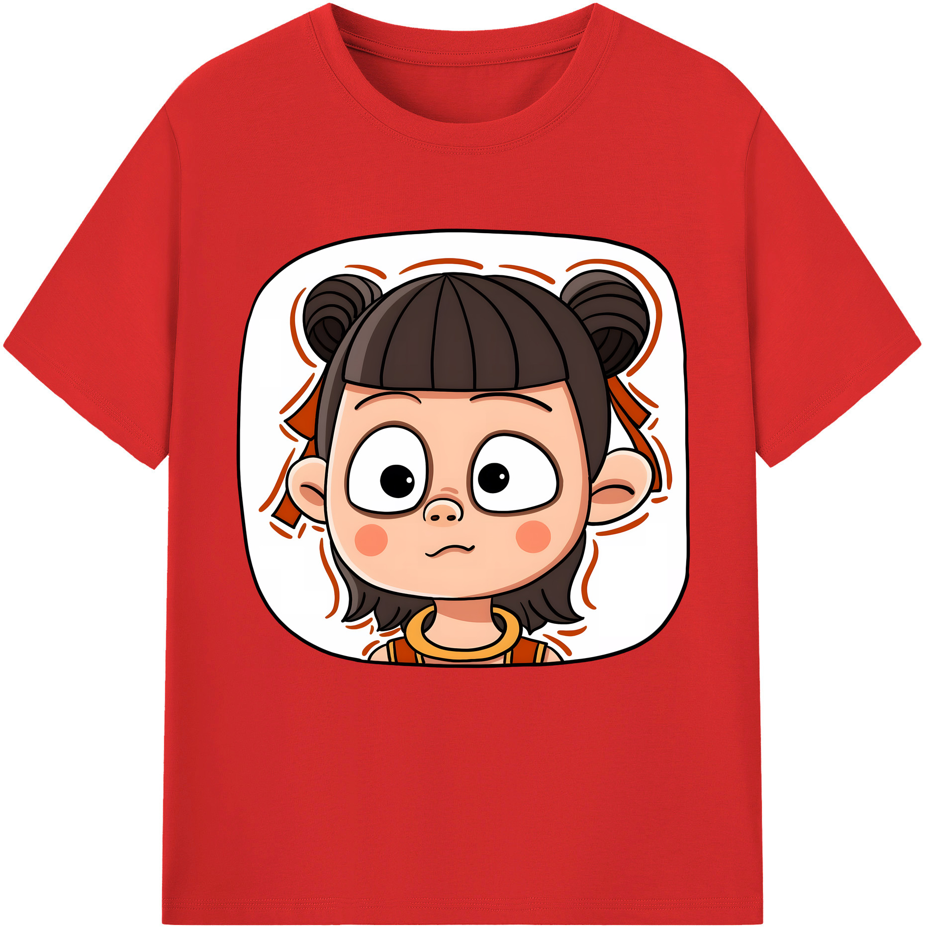 （画像用） Ne Zha 2 ナタ 魔童の大暴れ 綿100％半袖Tシャツ（フロントプリント）