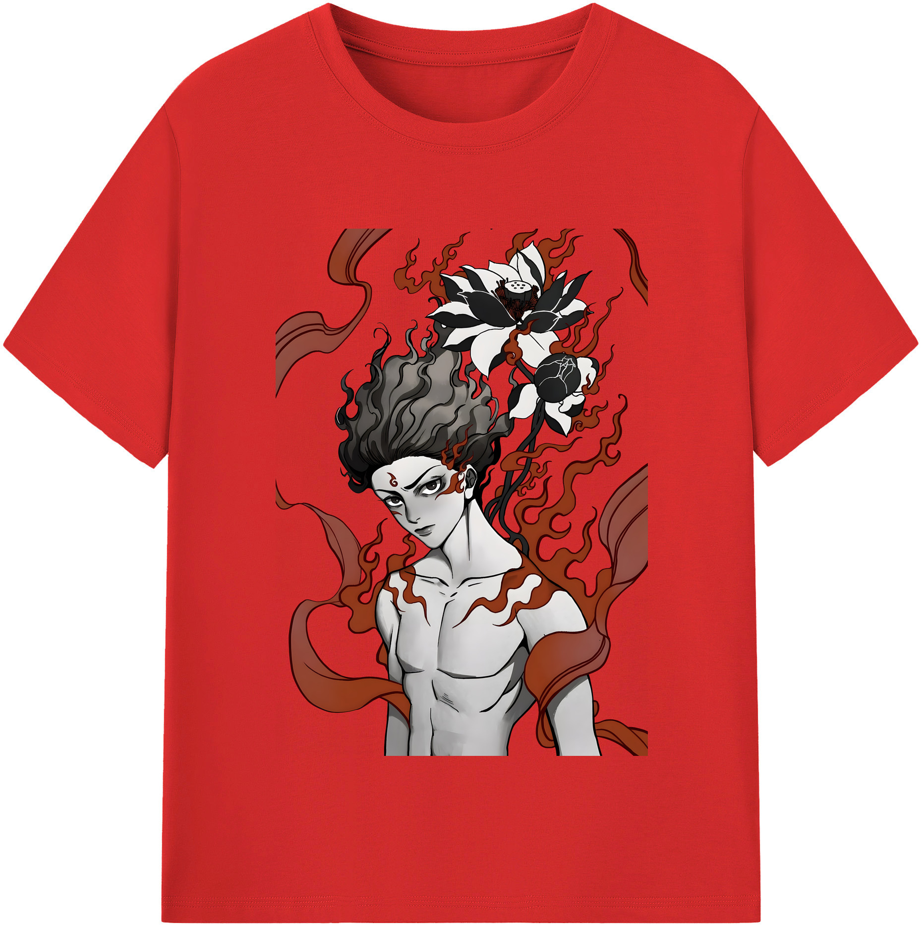 （画像用） Ne Zha 2 ナタ 魔童の大暴れ 綿100％半袖Tシャツ（フロントプリント）