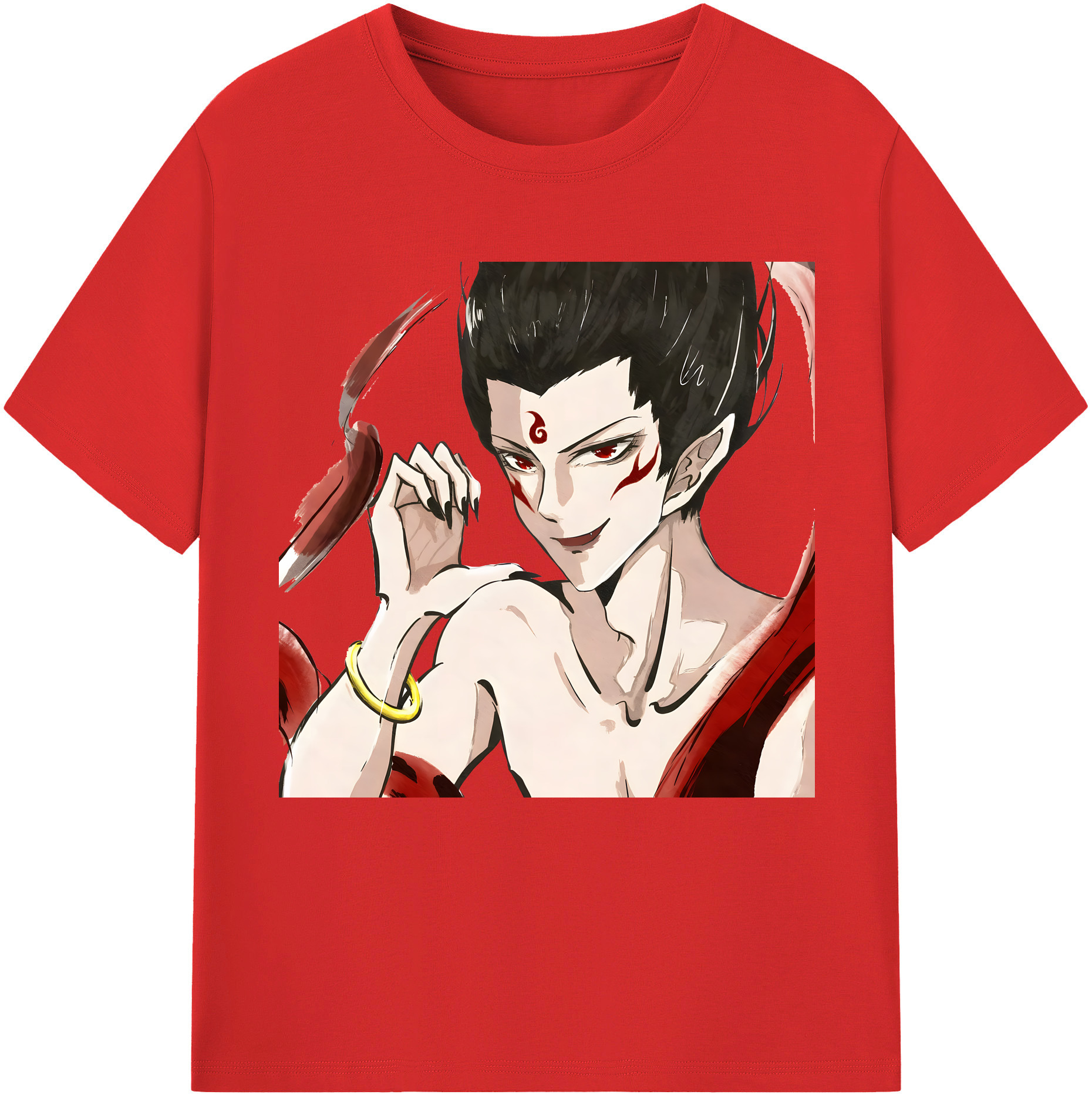 （画像用） Ne Zha 2 ナタ 魔童の大暴れ 綿100％半袖Tシャツ（フロントプリント）