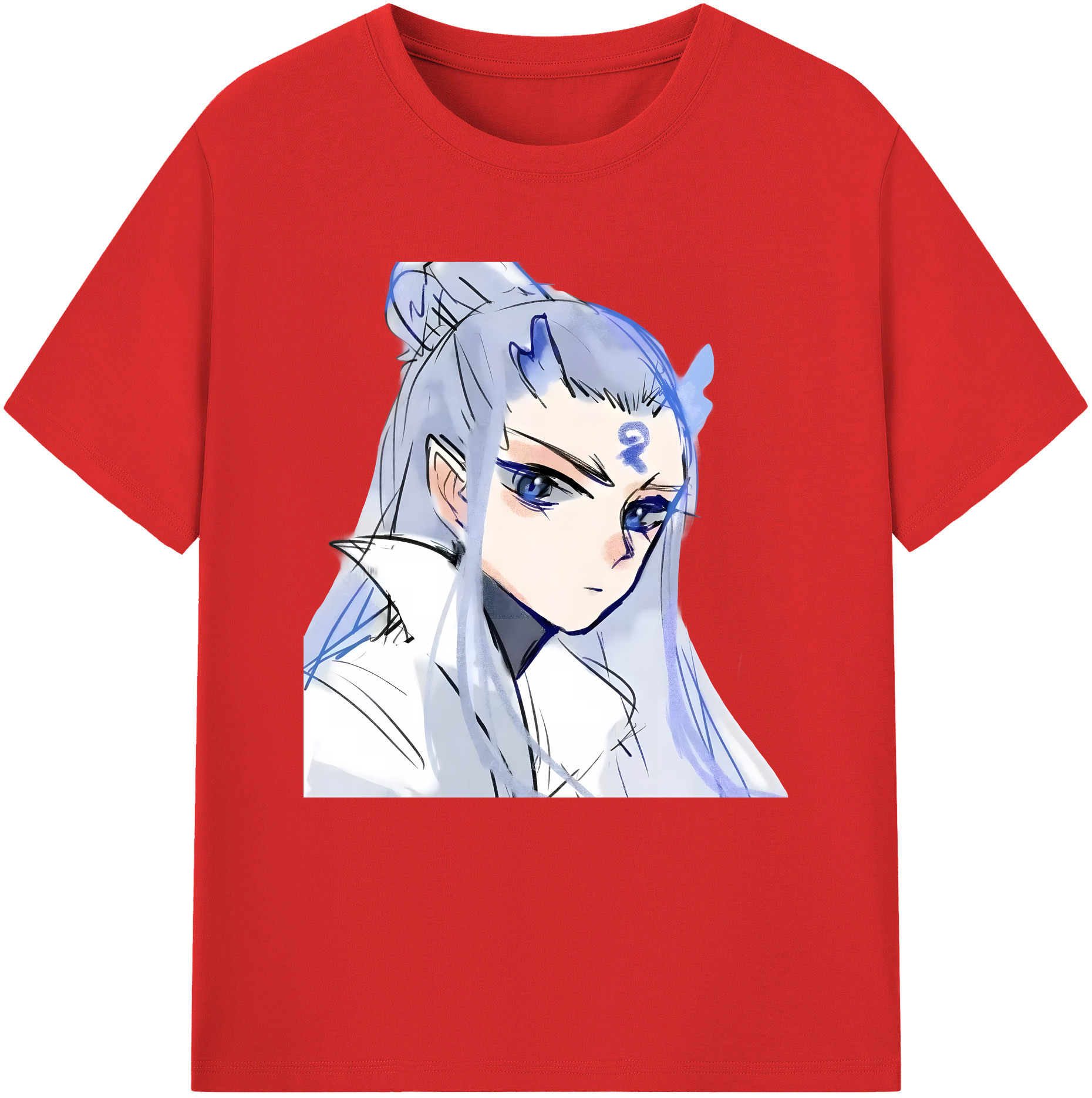 （画像用） Ne Zha 2 ナタ 魔童の大暴れ 綿100％半袖Tシャツ（フロントプリント）