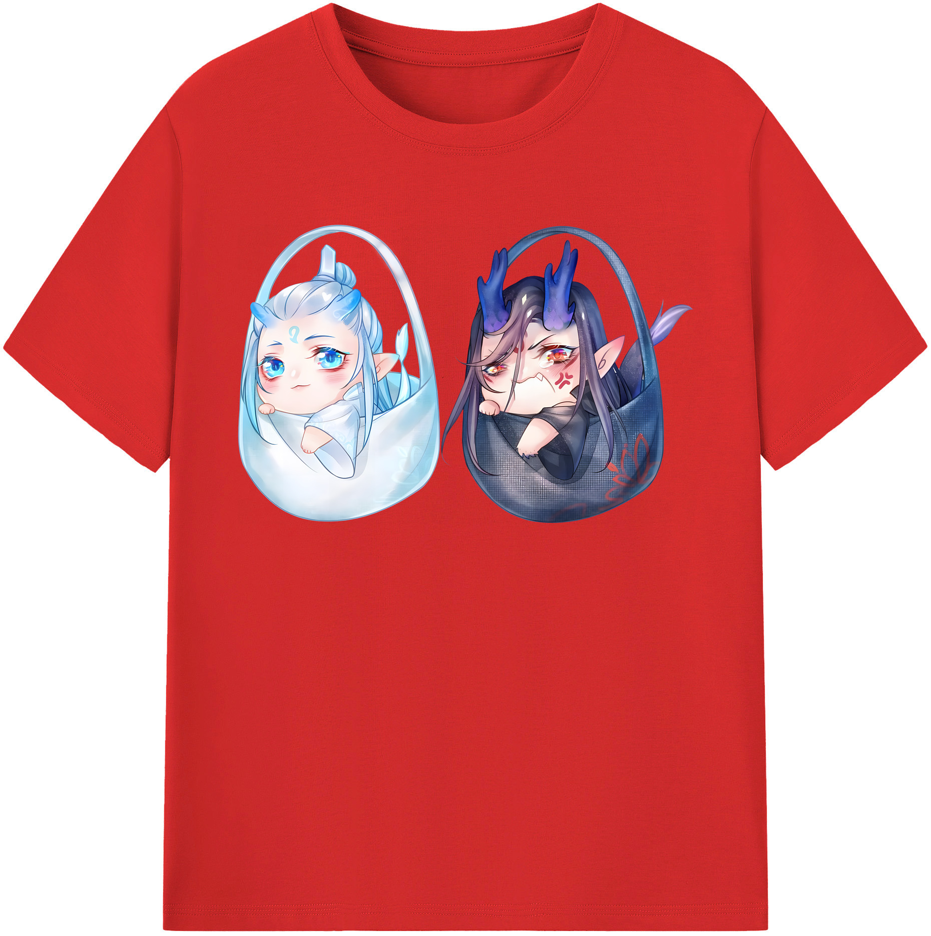 （画像用） Ne Zha 2 ナタ 魔童の大暴れ 綿100％半袖Tシャツ（フロントプリント）
