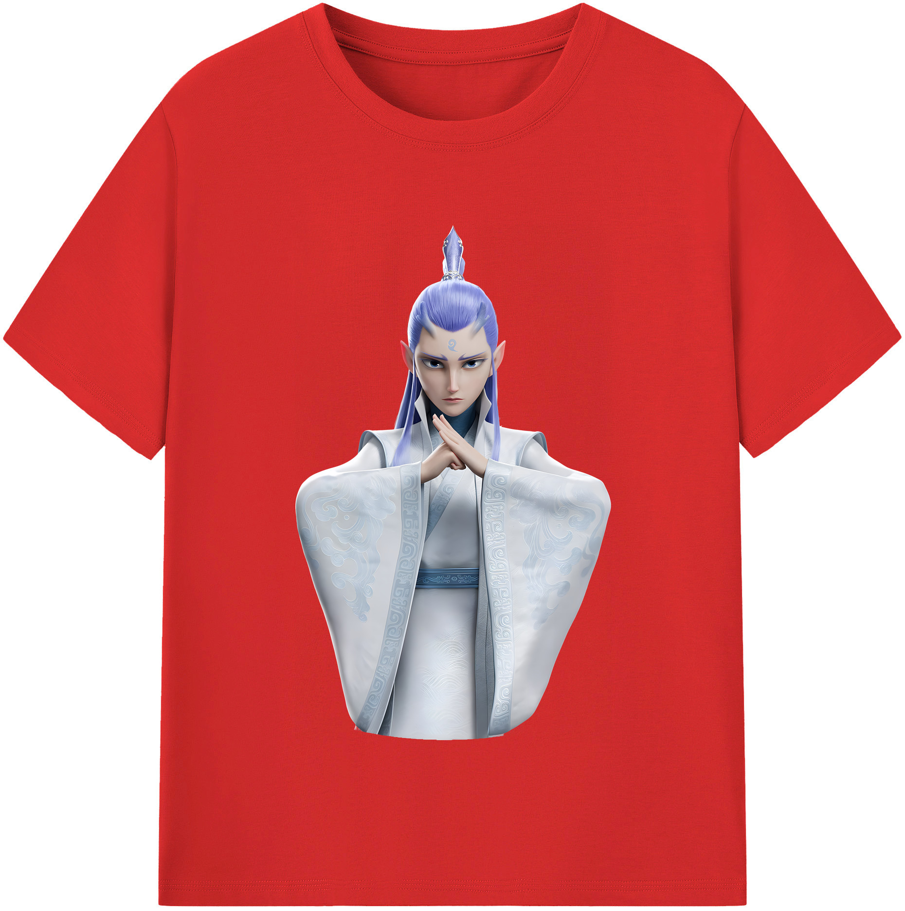 （画像用） Ne Zha 2 ナタ 魔童の大暴れ 綿100％半袖Tシャツ（フロントプリント）