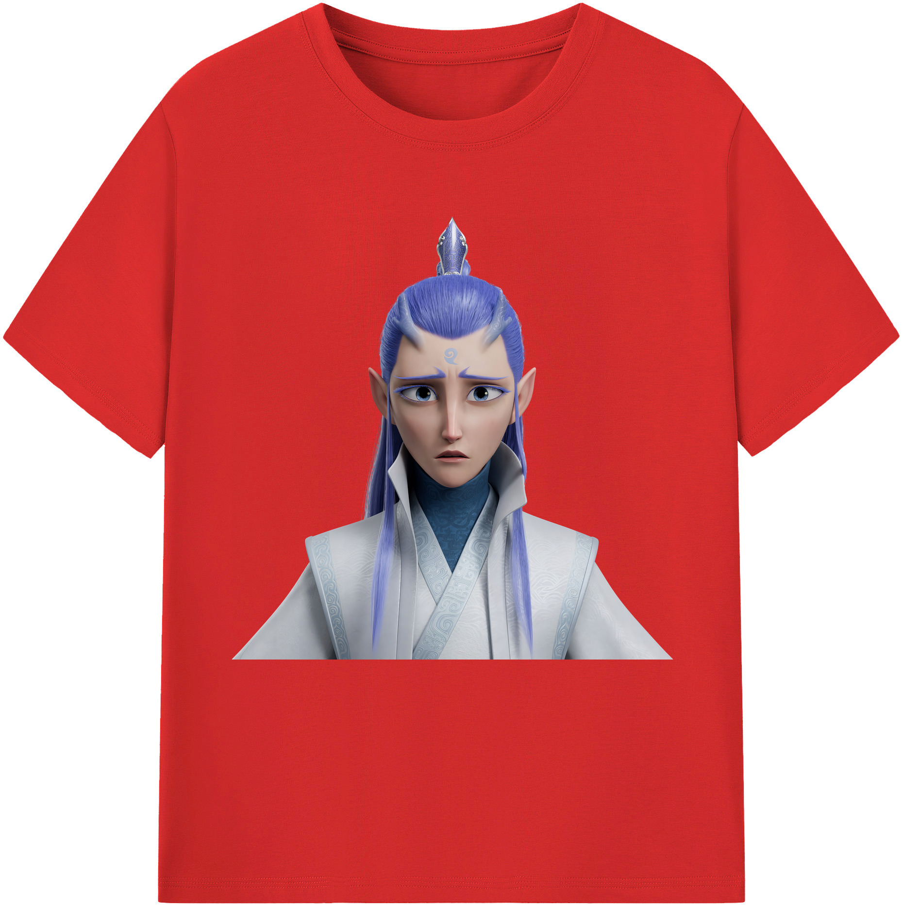 （画像用） Ne Zha 2 ナタ 魔童の大暴れ 綿100％半袖Tシャツ（フロントプリント）