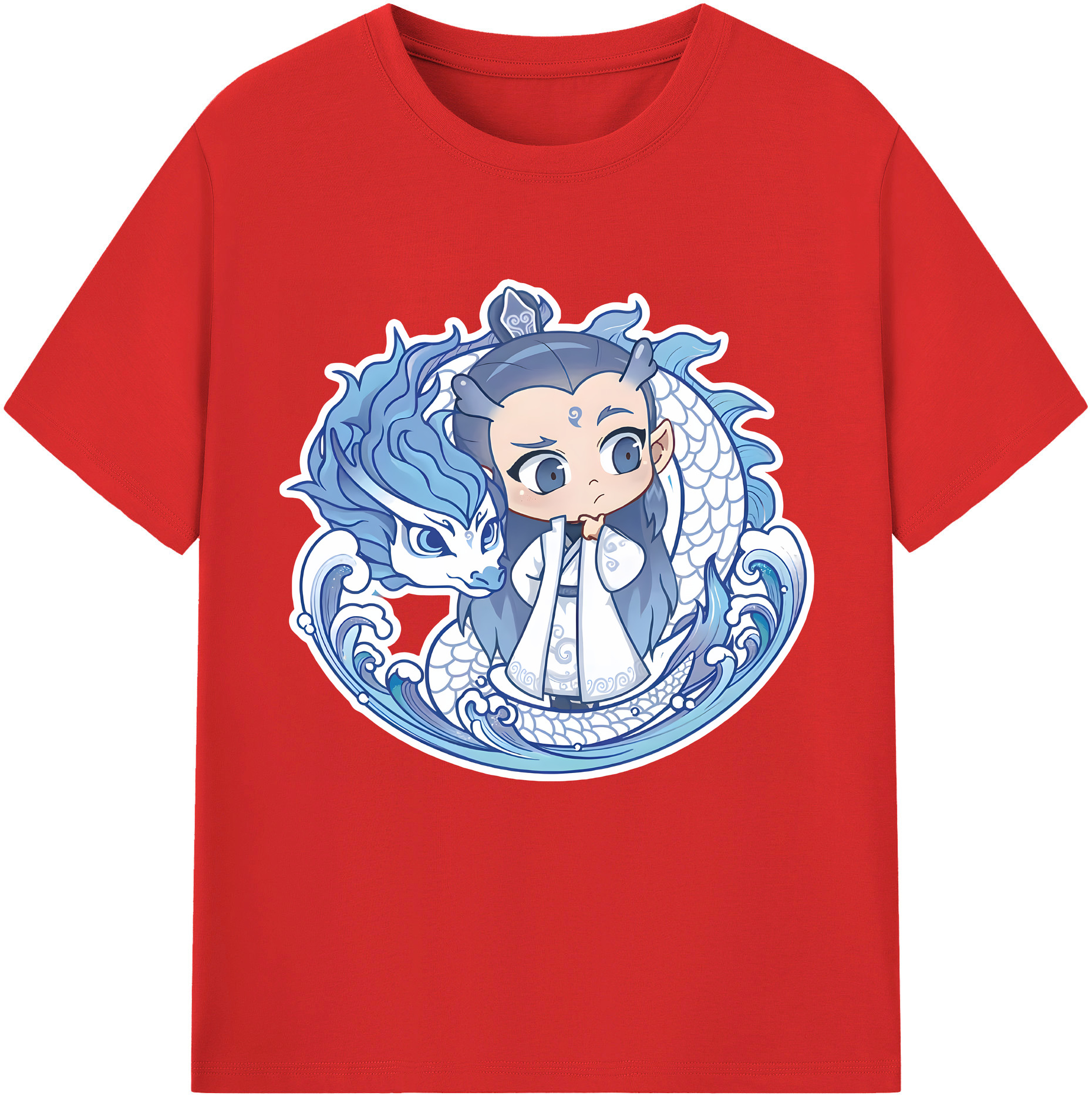 （画像用） Ne Zha 2 ナタ 魔童の大暴れ 綿100％半袖Tシャツ（フロントプリント）