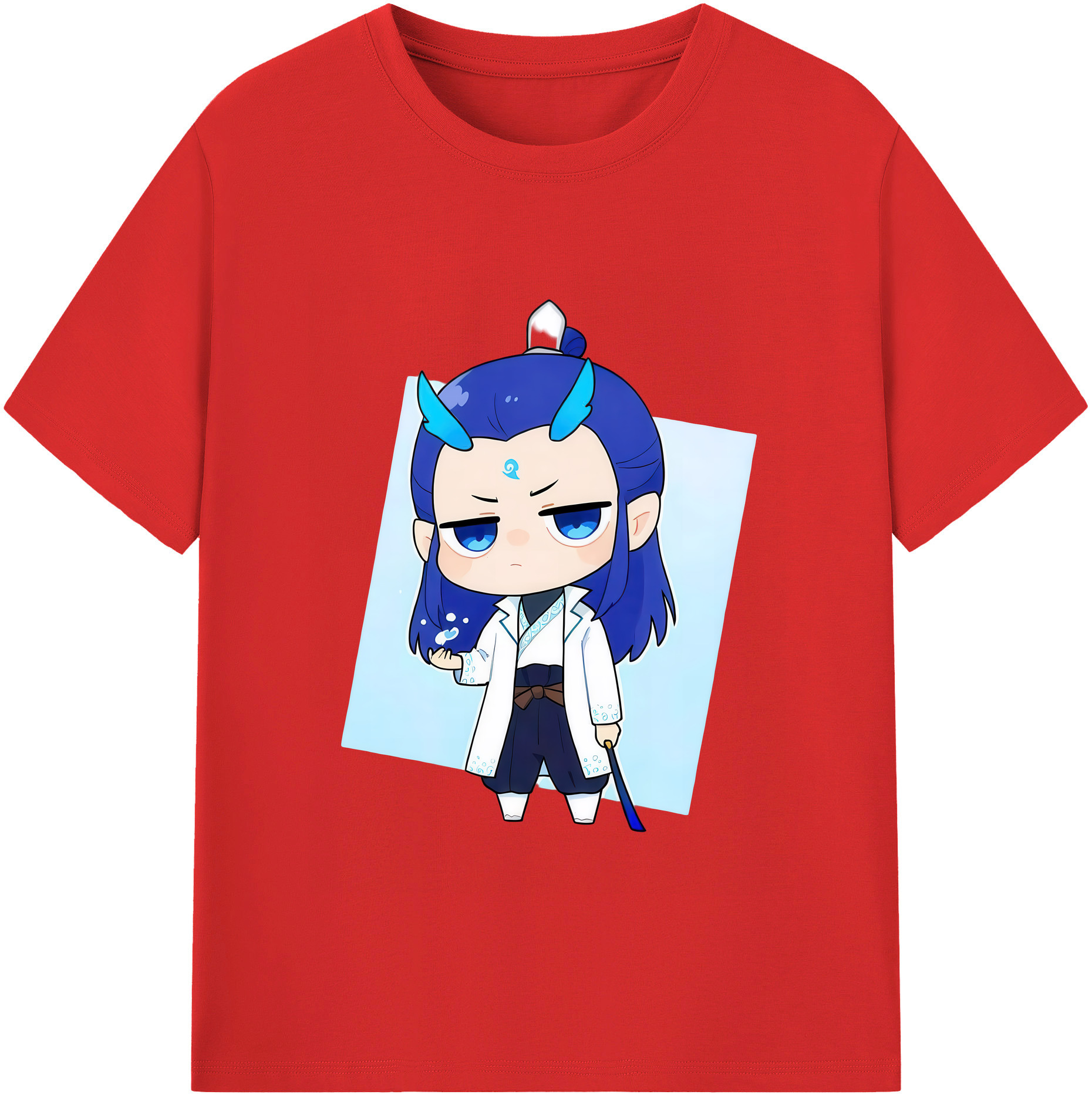 （画像用） Ne Zha 2 ナタ 魔童の大暴れ 綿100％半袖Tシャツ（フロントプリント）