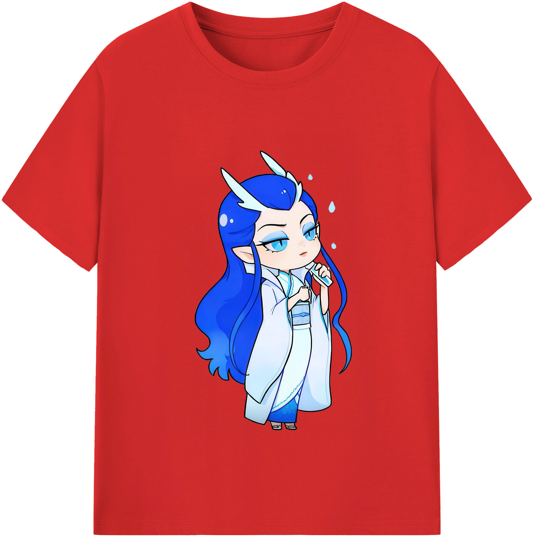（画像用） Ne Zha 2 ナタ 魔童の大暴れ 綿100％半袖Tシャツ（フロントプリント）