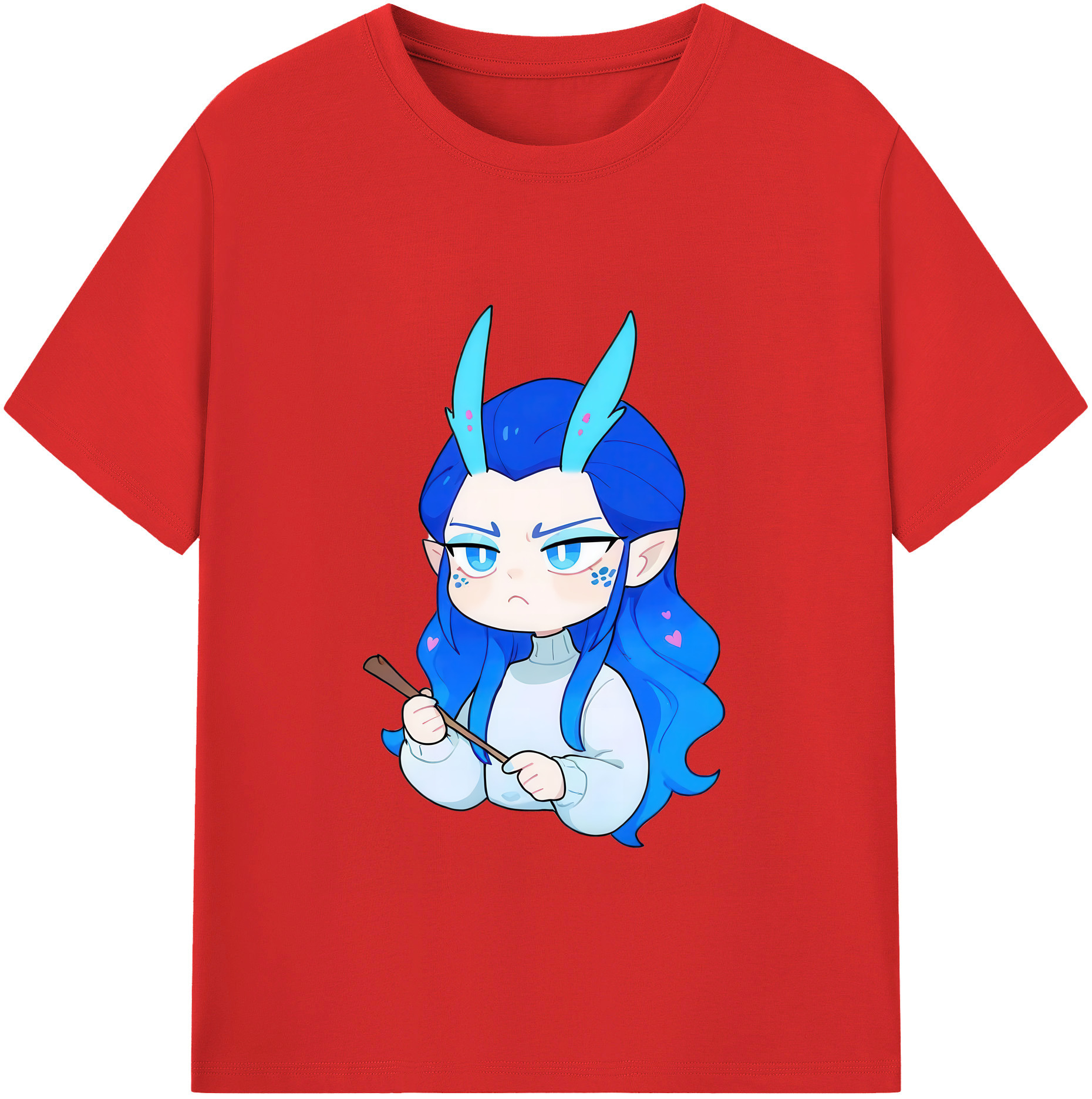 （画像用） Ne Zha 2 ナタ 魔童の大暴れ 綿100％半袖Tシャツ（フロントプリント）