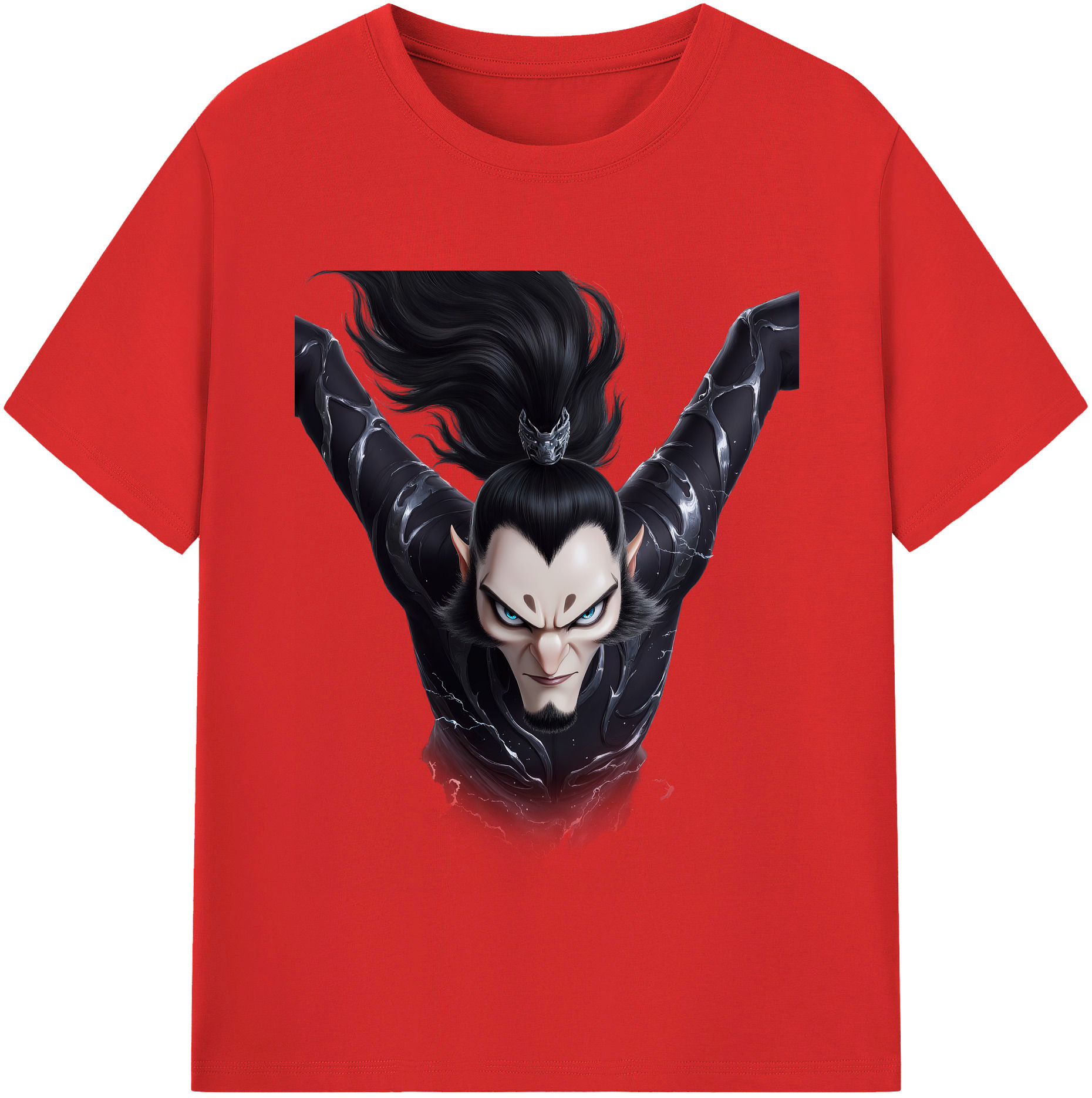 （画像用） Ne Zha 2 ナタ 魔童の大暴れ 綿100％半袖Tシャツ（フロントプリント）