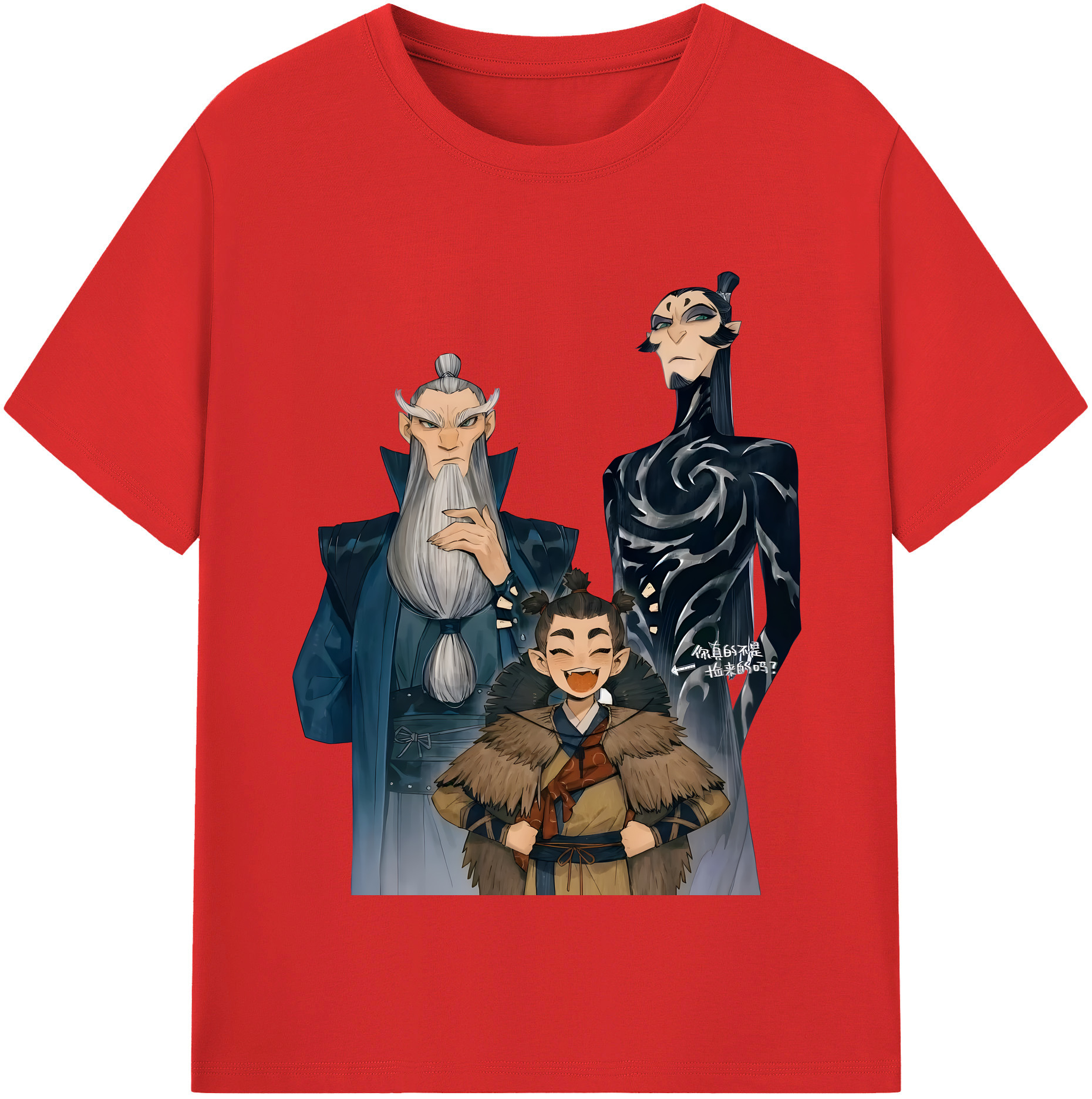 （画像用） Ne Zha 2 ナタ 魔童の大暴れ 綿100％半袖Tシャツ（フロントプリント）
