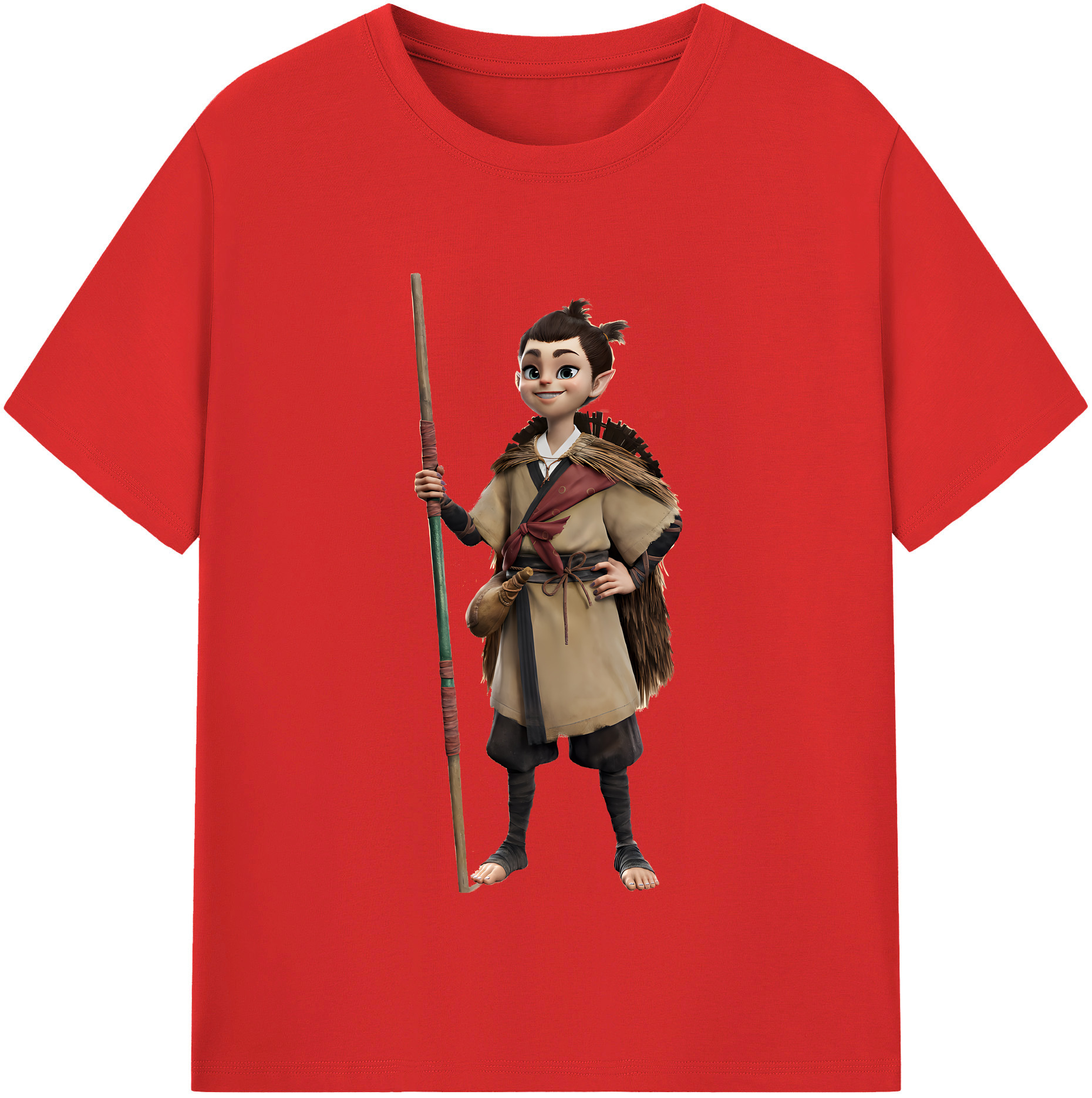 （画像用） Ne Zha 2 ナタ 魔童の大暴れ 綿100％半袖Tシャツ（フロントプリント）