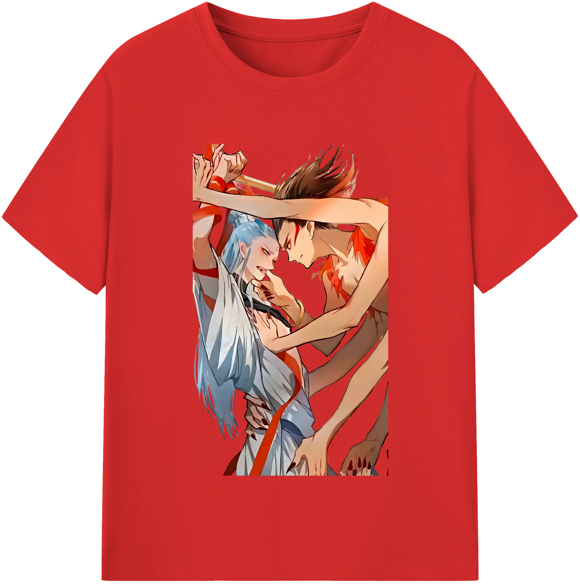 （画像用） Ne Zha 2 ナタ 魔童の大暴れ 綿100％半袖Tシャツ（フロントプリント）