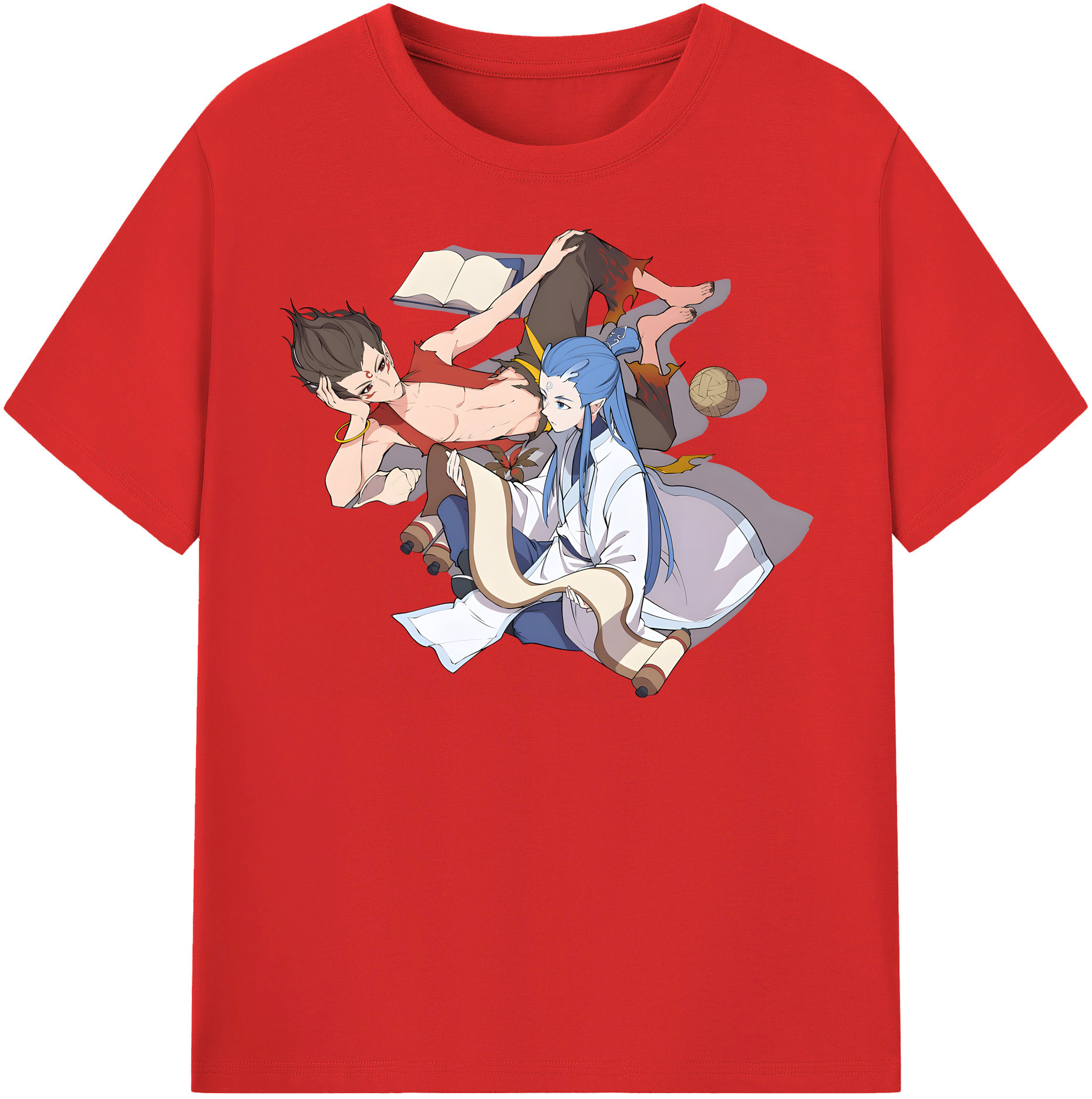 （画像用） Ne Zha 2 ナタ 魔童の大暴れ 綿100％半袖Tシャツ（フロントプリント）