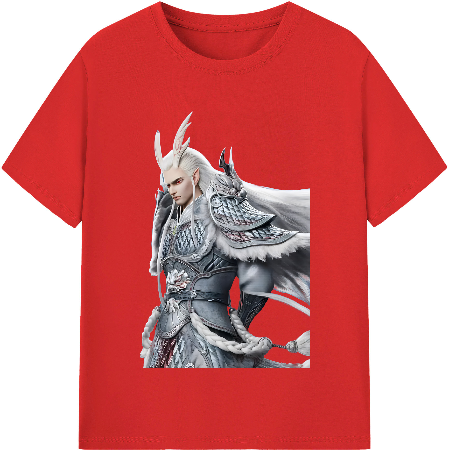 （画像用） Ne Zha 2 ナタ 魔童の大暴れ 綿100％半袖Tシャツ（フロントプリント）