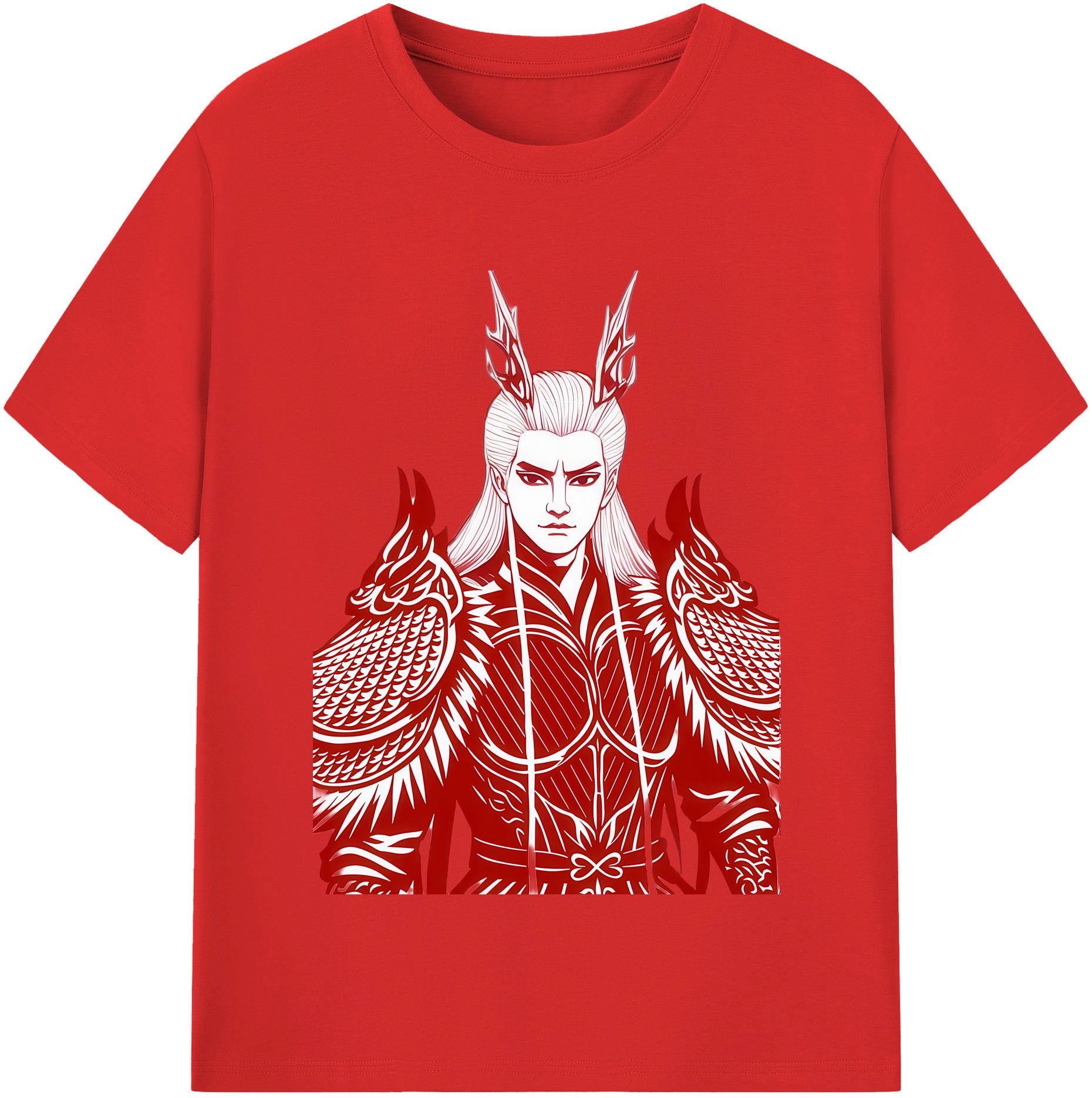 （画像用） Ne Zha 2 ナタ 魔童の大暴れ 綿100％半袖Tシャツ（フロントプリント）