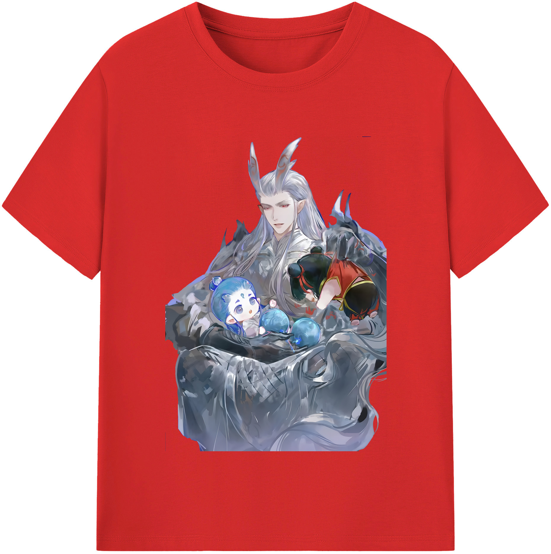 （画像用） Ne Zha 2 ナタ 魔童の大暴れ 綿100％半袖Tシャツ（フロントプリント）