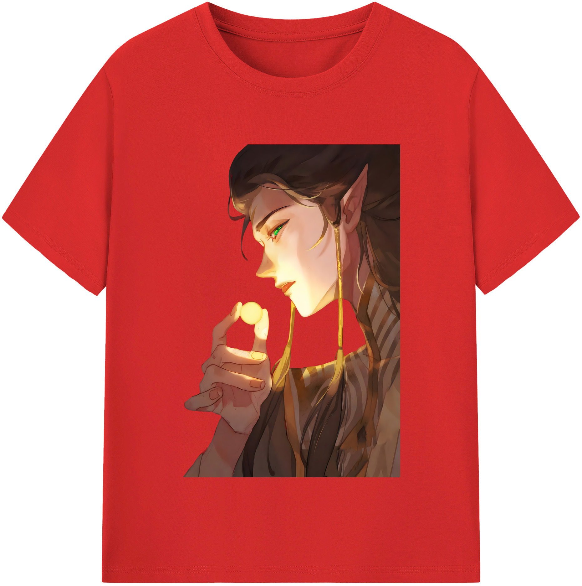 （画像用） Ne Zha 2 ナタ 魔童の大暴れ 綿100％半袖Tシャツ（フロントプリント）