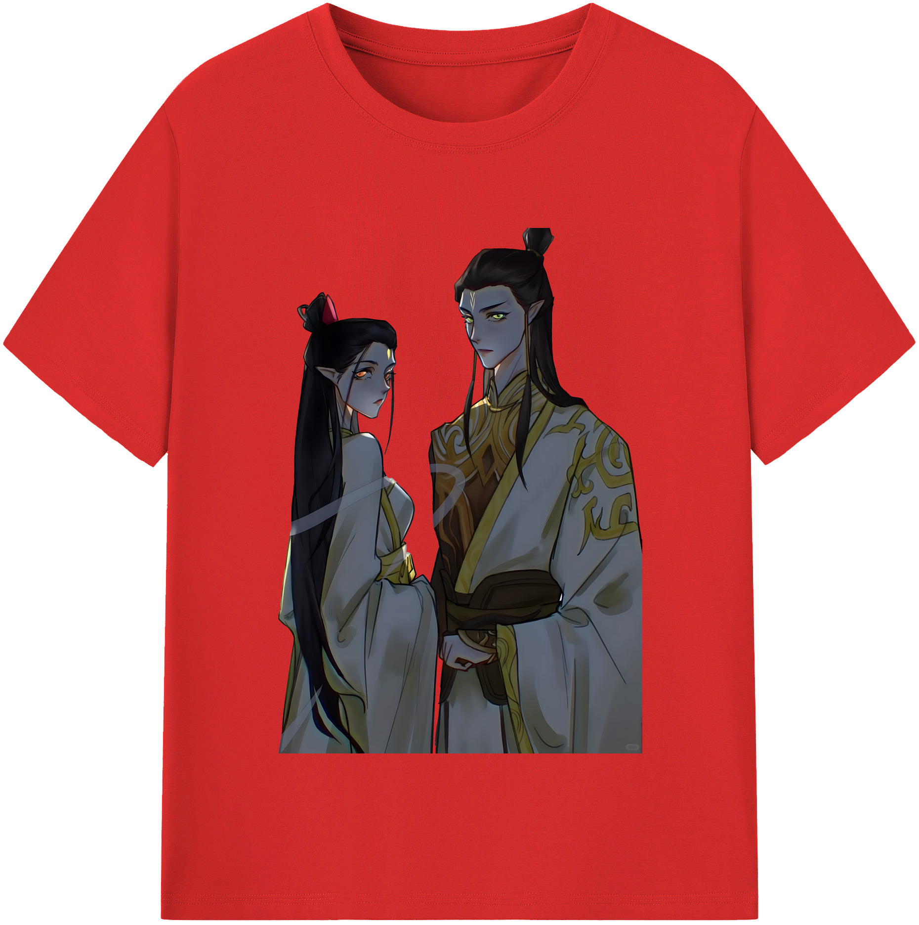 （画像用） Ne Zha 2 ナタ 魔童の大暴れ 綿100％半袖Tシャツ（フロントプリント）