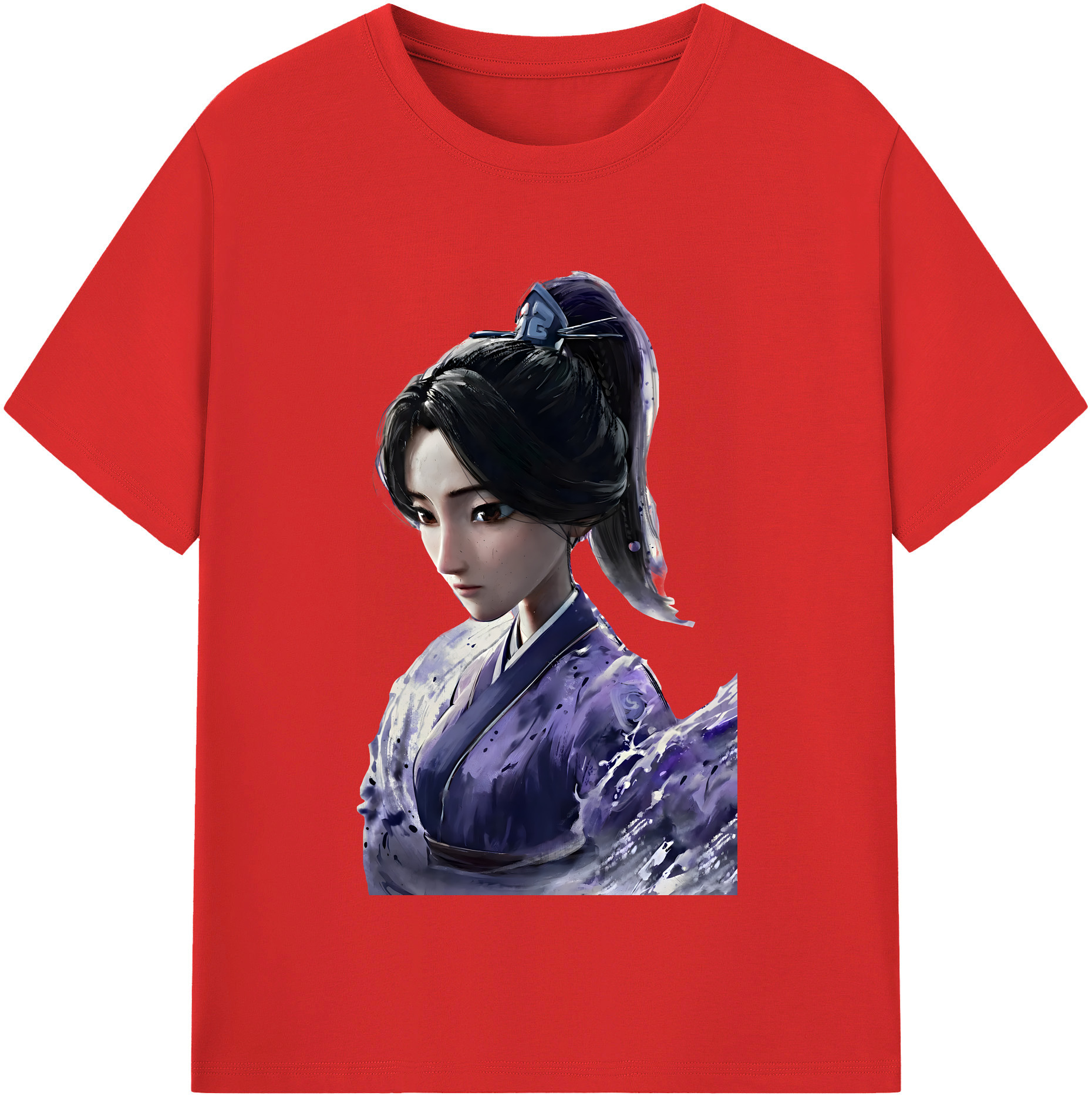 （画像用） Ne Zha 2 ナタ 魔童の大暴れ 綿100％半袖Tシャツ（フロントプリント）