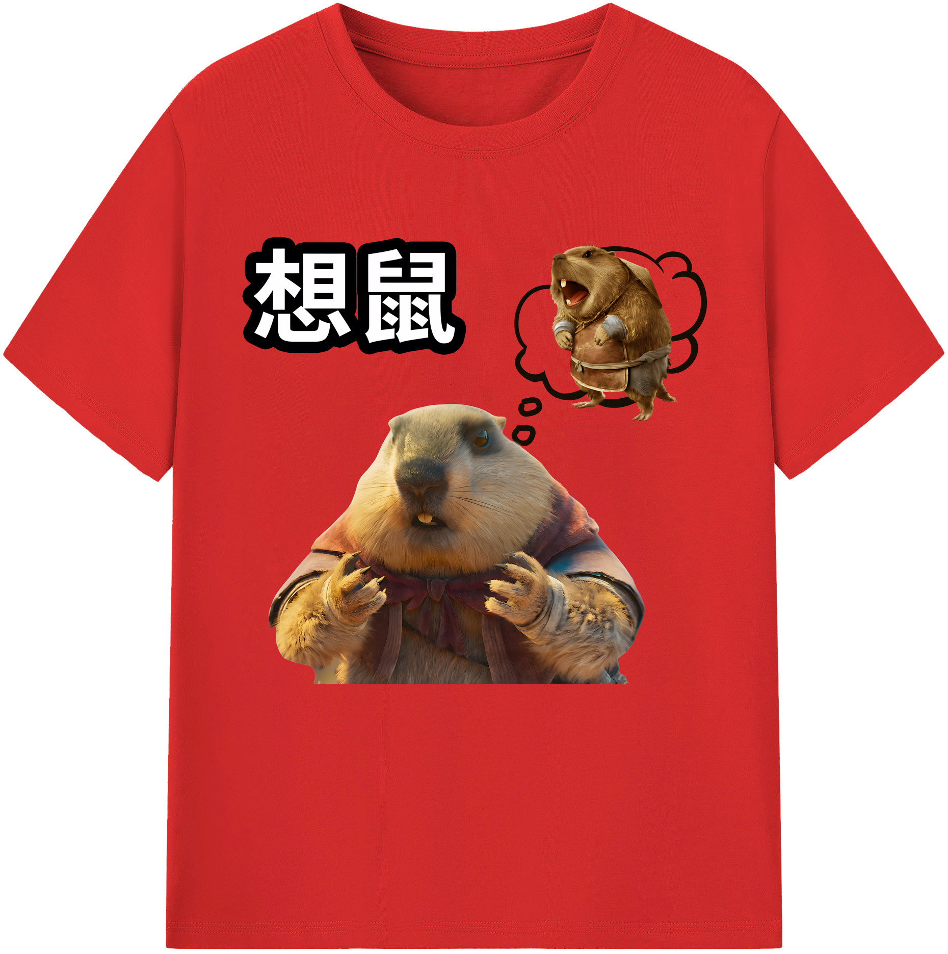 （画像用） Ne Zha 2 ナタ 魔童の大暴れ 綿100％半袖Tシャツ（フロントプリント）