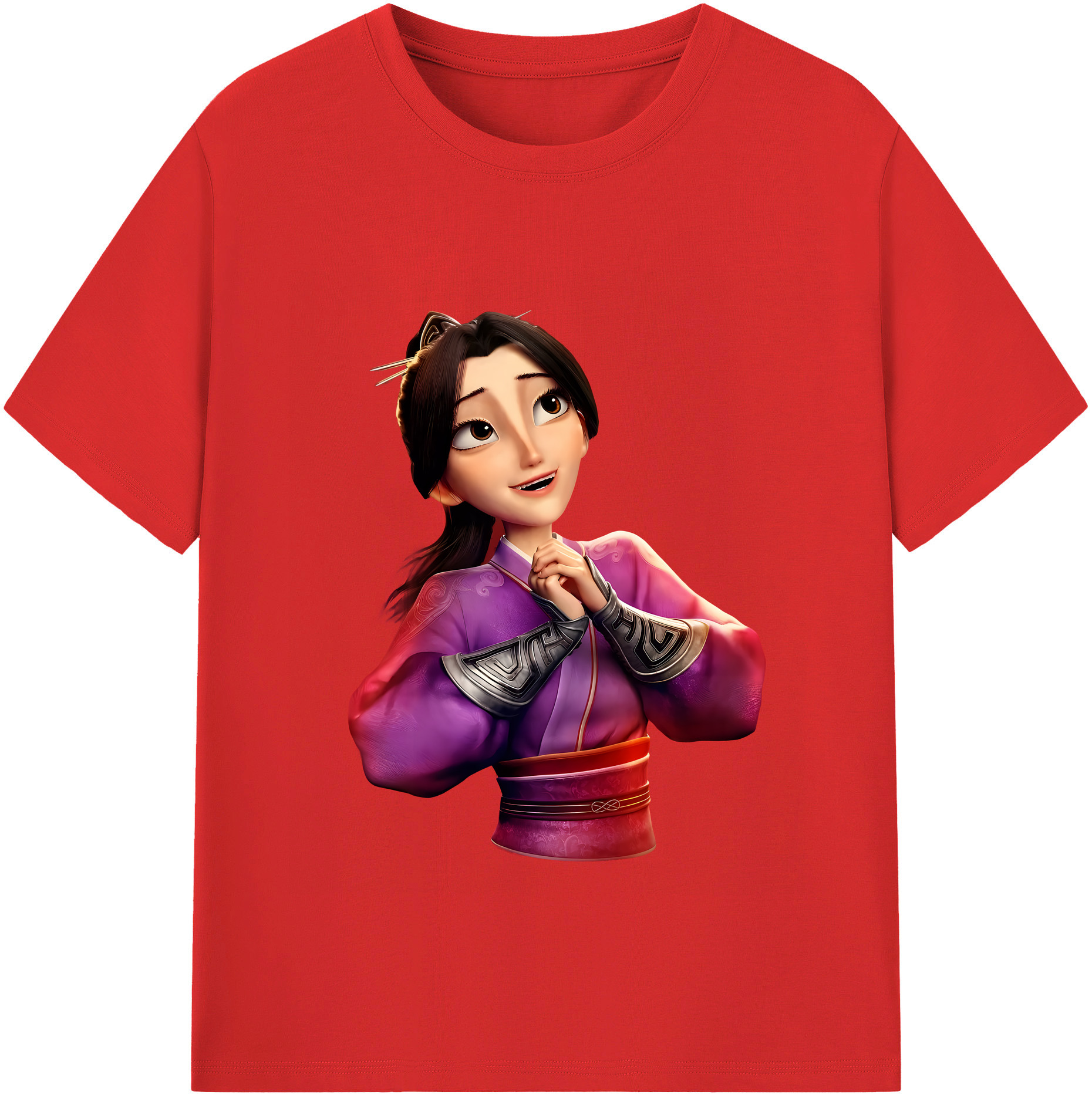 （画像用） Ne Zha 2 ナタ 魔童の大暴れ 綿100％半袖Tシャツ（フロントプリント）