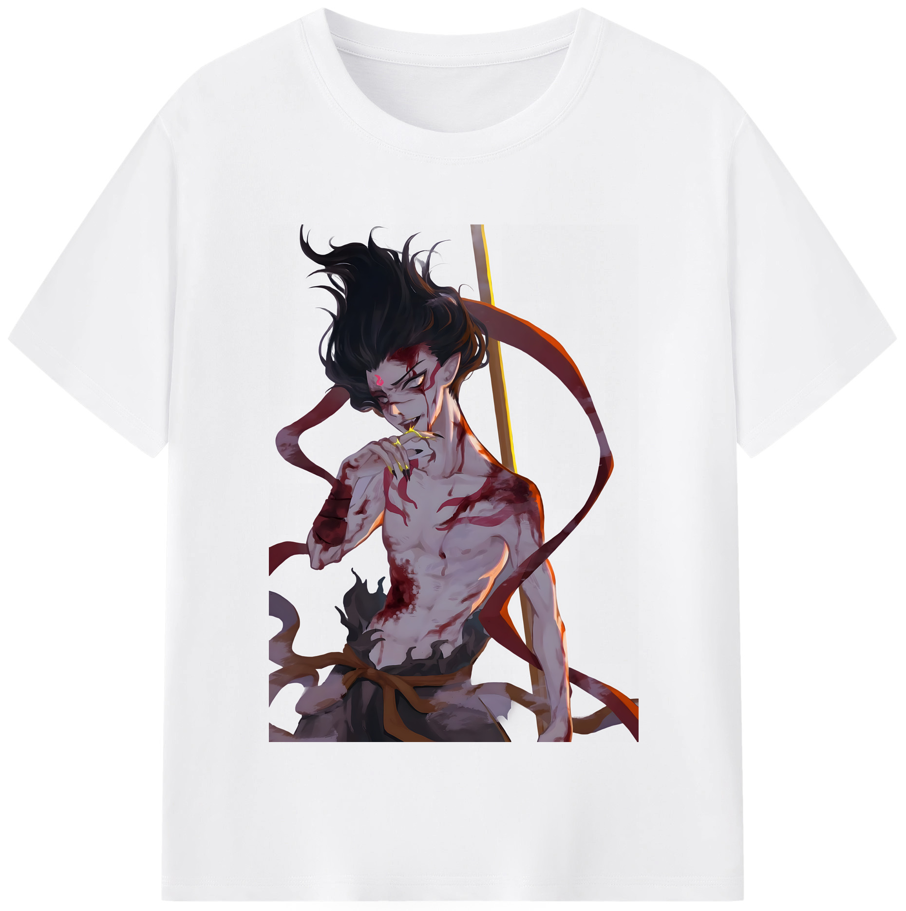 （画像用） Ne Zha 2 ナタ 魔童の大暴れ 綿100％半袖Tシャツ（フロントプリント）