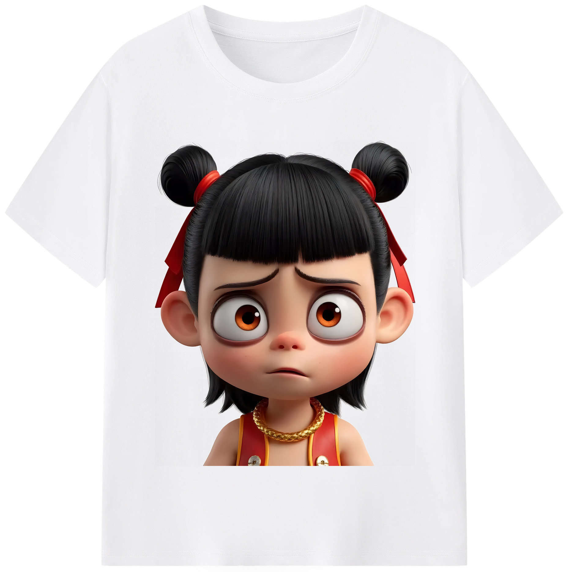 （画像用） Ne Zha 2 ナタ 魔童の大暴れ 綿100％半袖Tシャツ（フロントプリント）