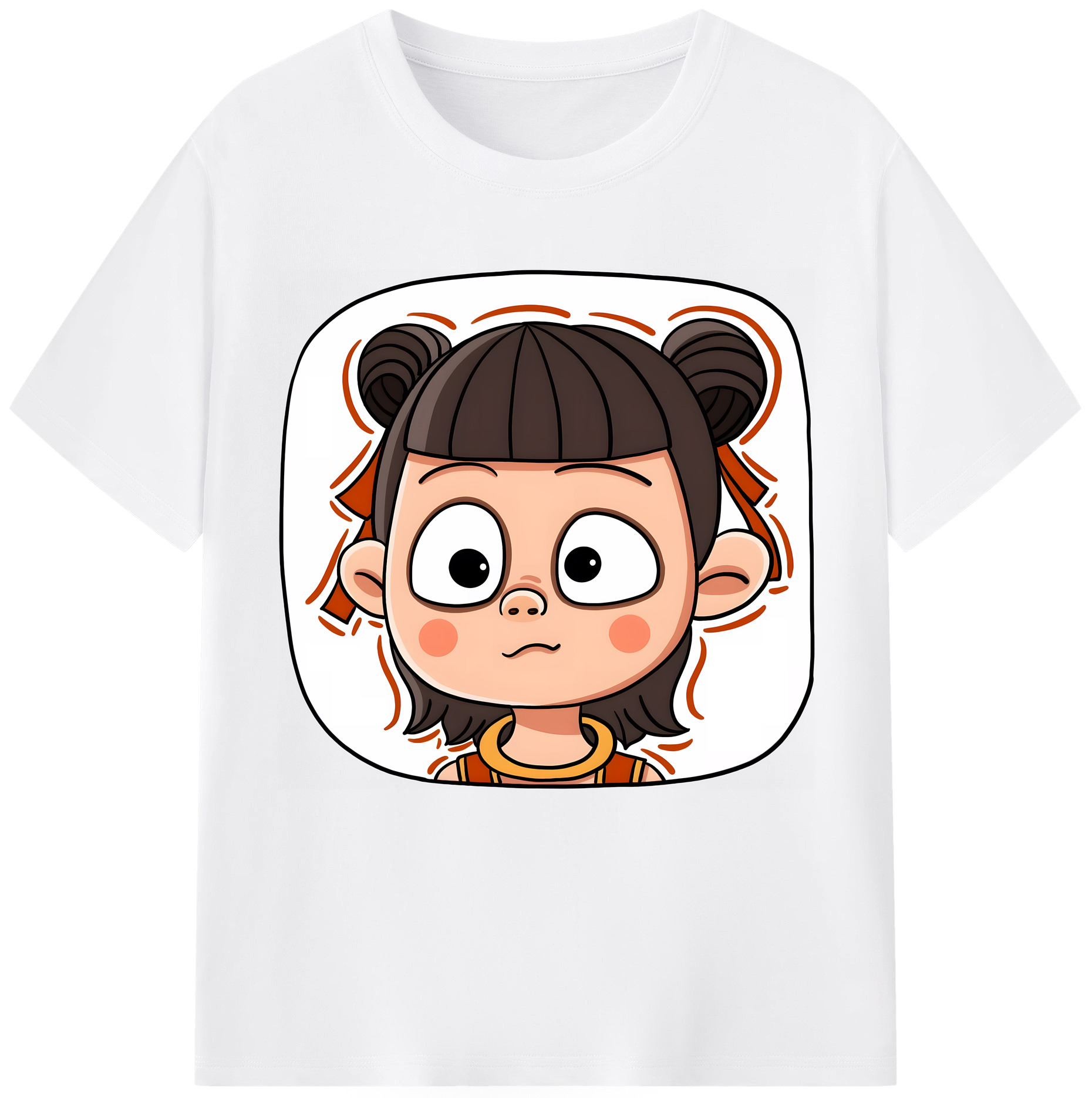 （画像用） Ne Zha 2 ナタ 魔童の大暴れ 綿100％半袖Tシャツ（フロントプリント）