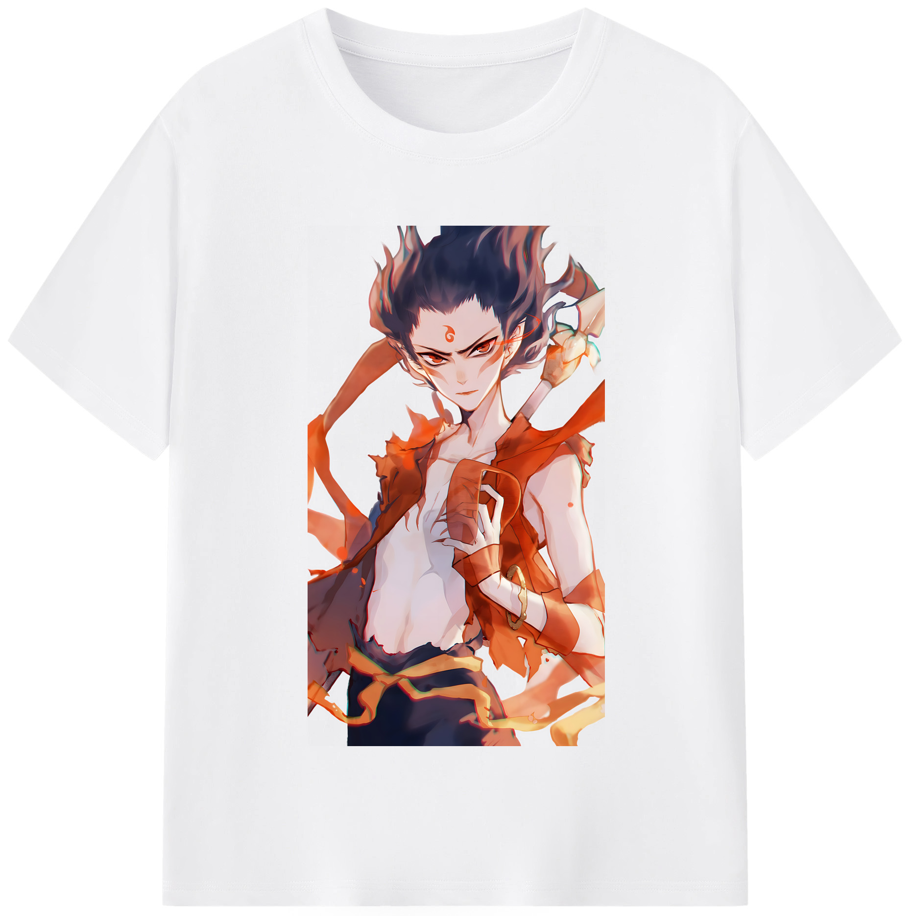 （画像用） Ne Zha 2 ナタ 魔童の大暴れ 綿100％半袖Tシャツ（フロントプリント）