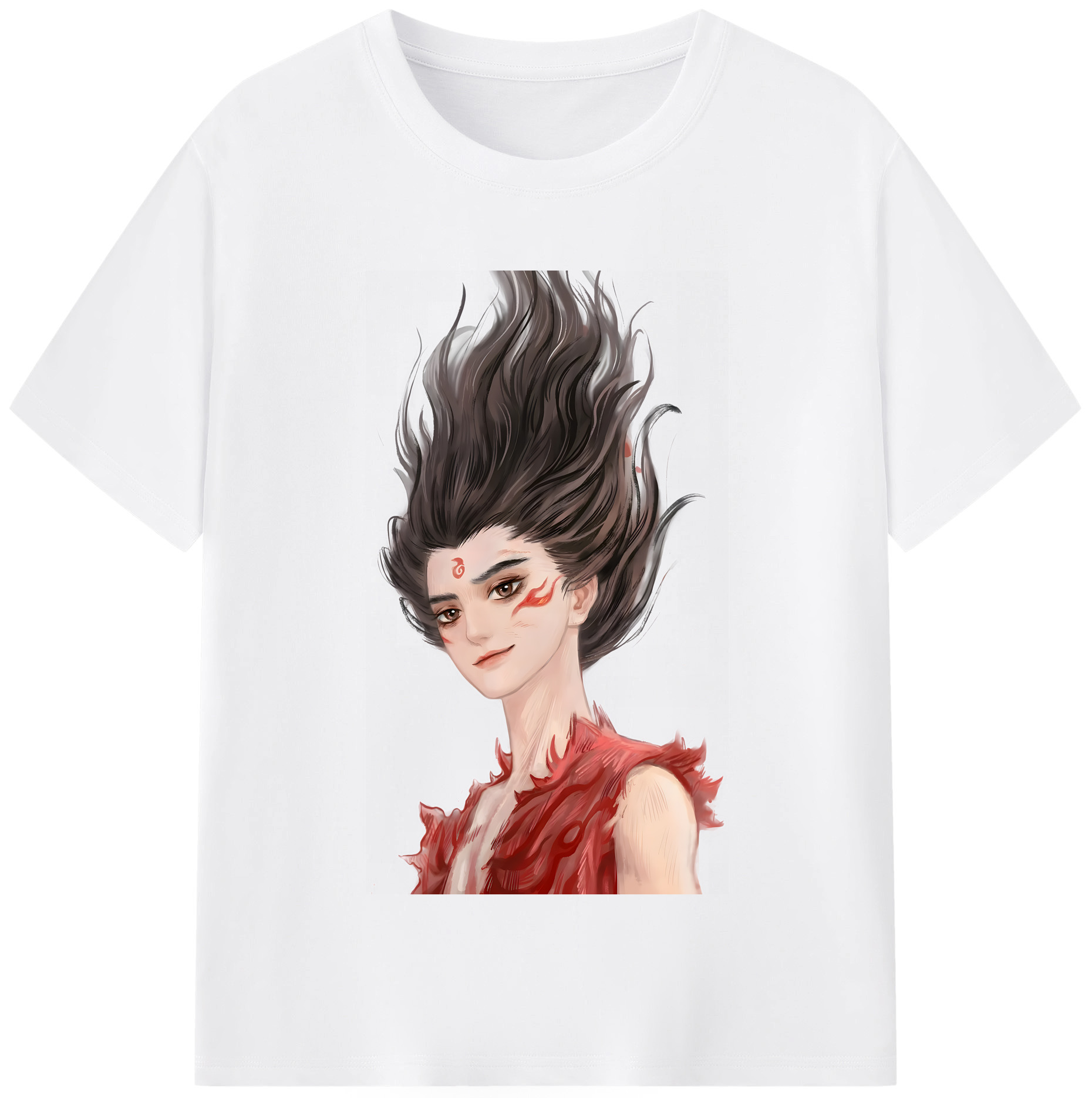 （画像用） Ne Zha 2 ナタ 魔童の大暴れ 綿100％半袖Tシャツ（フロントプリント）