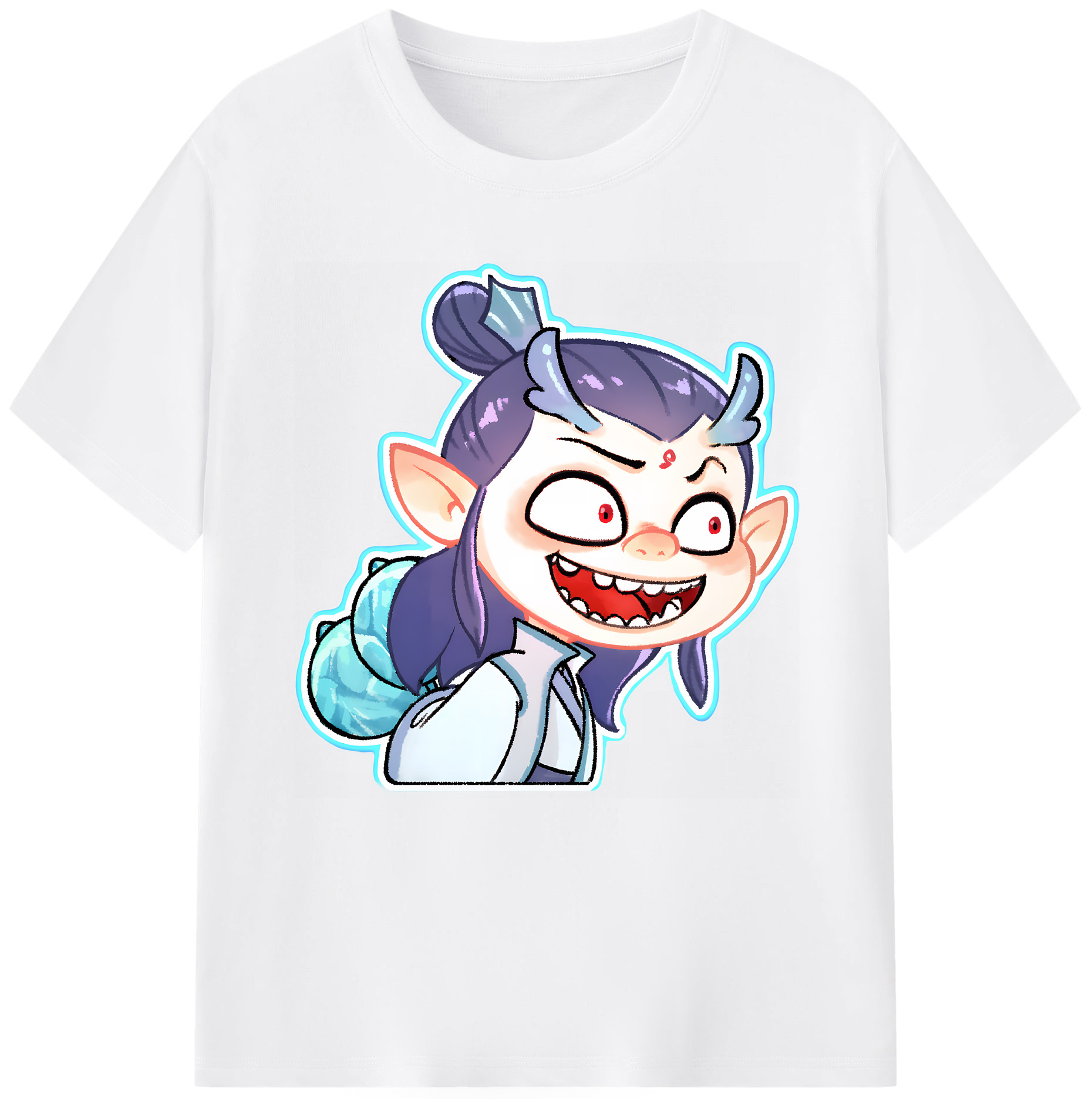 （画像用） Ne Zha 2 ナタ 魔童の大暴れ 綿100％半袖Tシャツ（フロントプリント）
