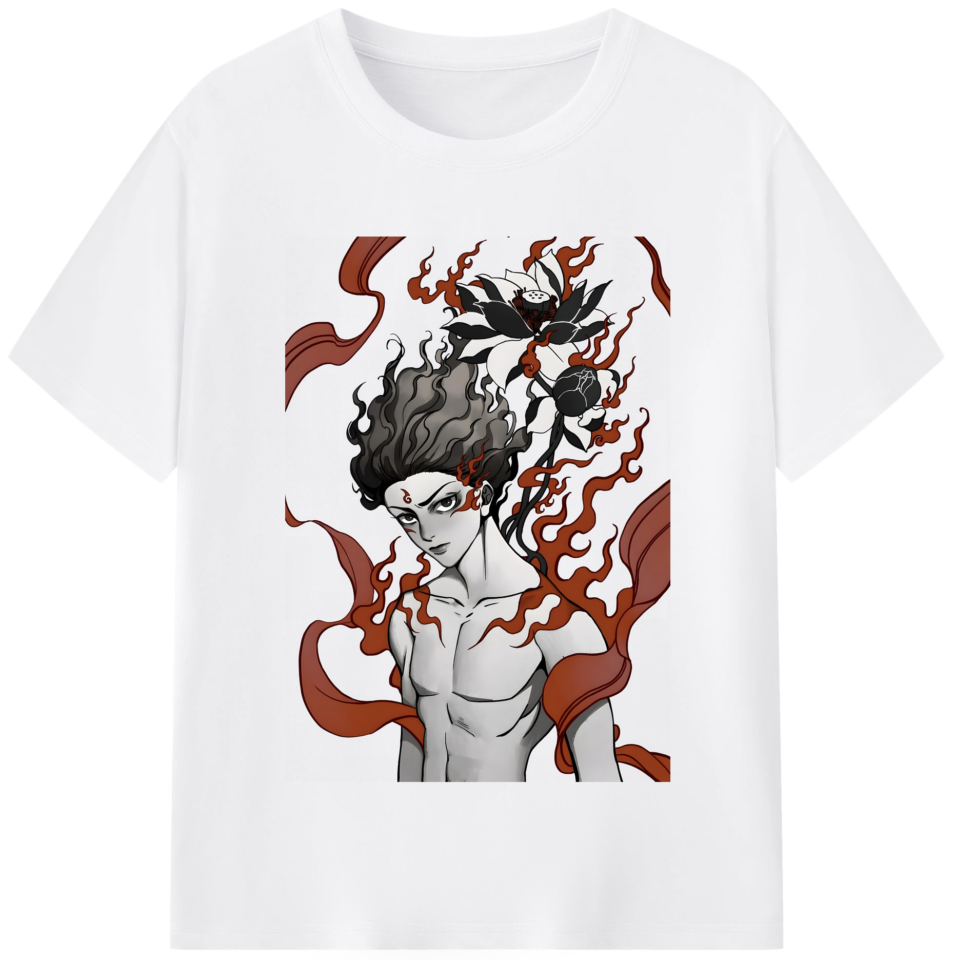 （画像用） Ne Zha 2 ナタ 魔童の大暴れ 綿100％半袖Tシャツ（フロントプリント）