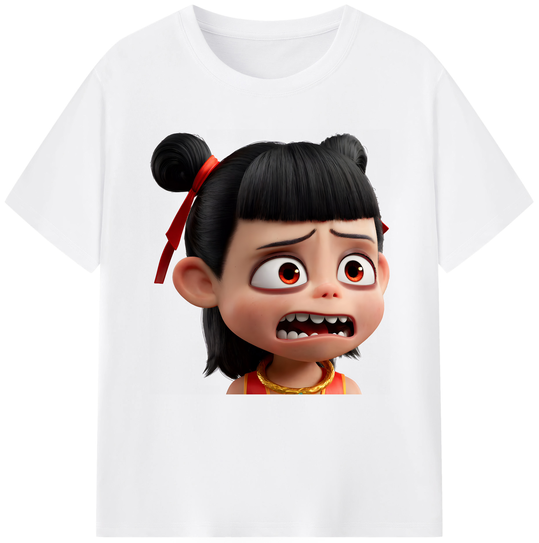 （画像用） Ne Zha 2 ナタ 魔童の大暴れ 綿100％半袖Tシャツ（フロントプリント）