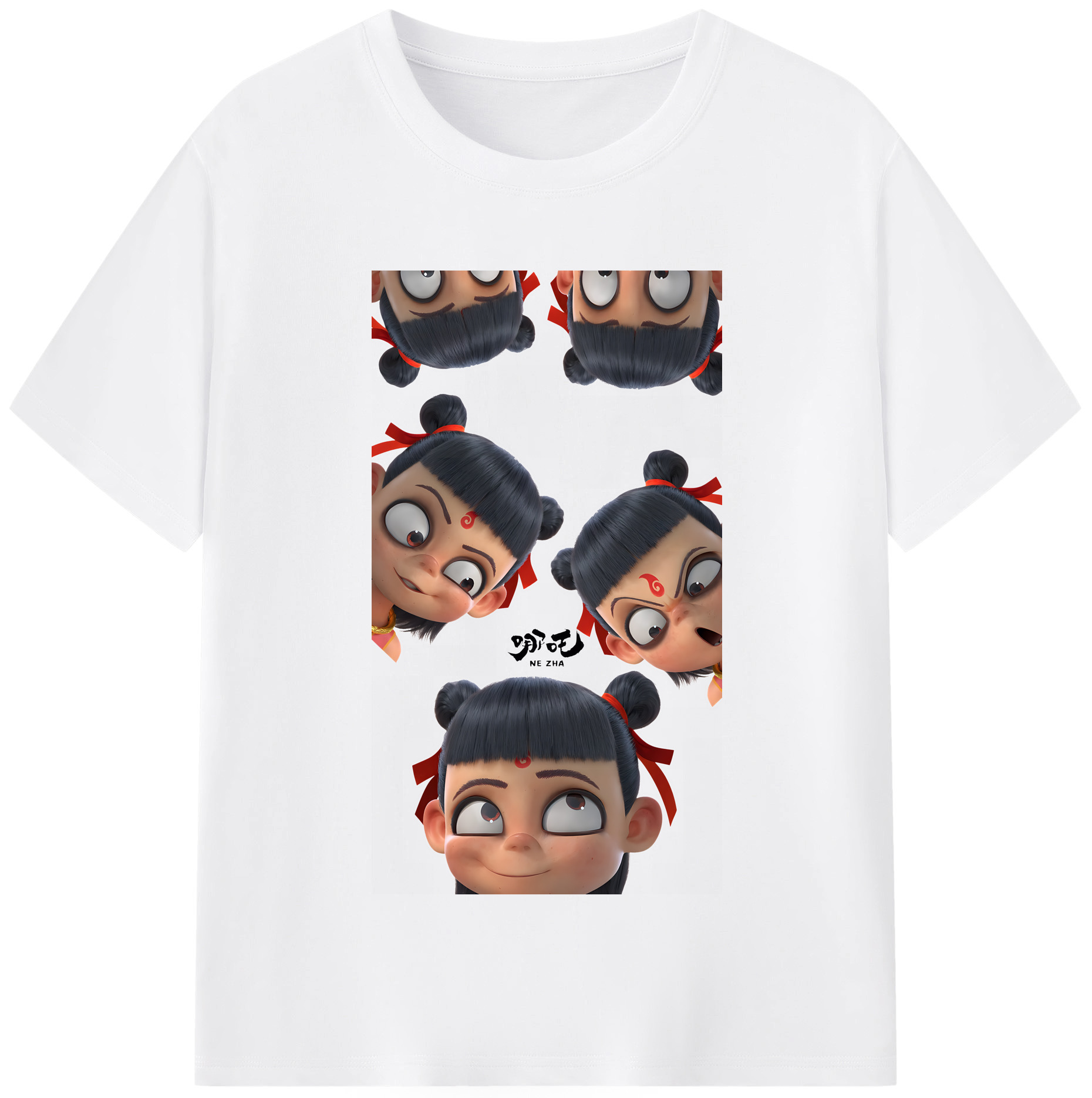 （画像用） Ne Zha 2 ナタ 魔童の大暴れ 綿100％半袖Tシャツ（フロントプリント）