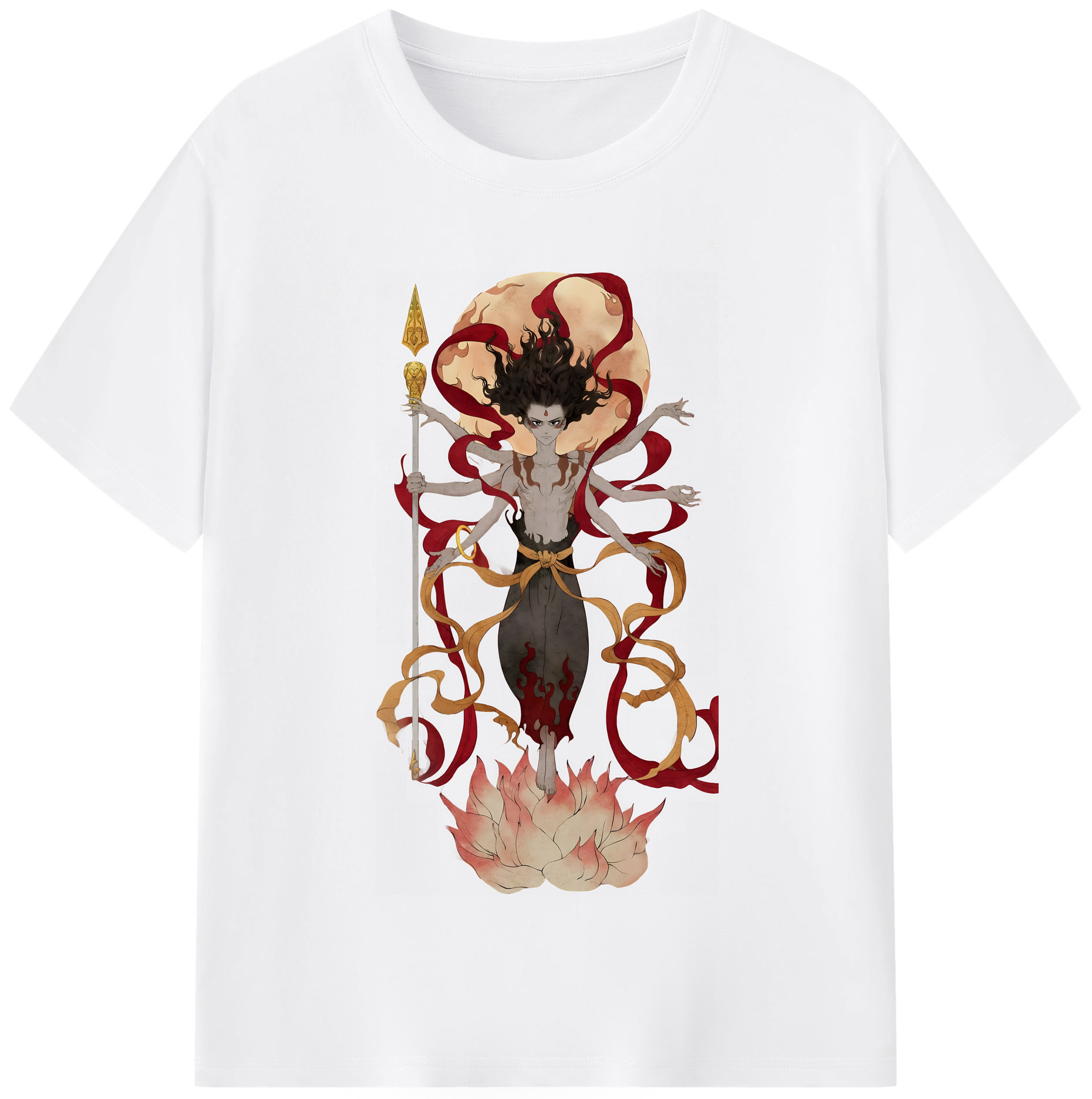 （画像用） Ne Zha 2 ナタ 魔童の大暴れ 綿100％半袖Tシャツ（フロントプリント）