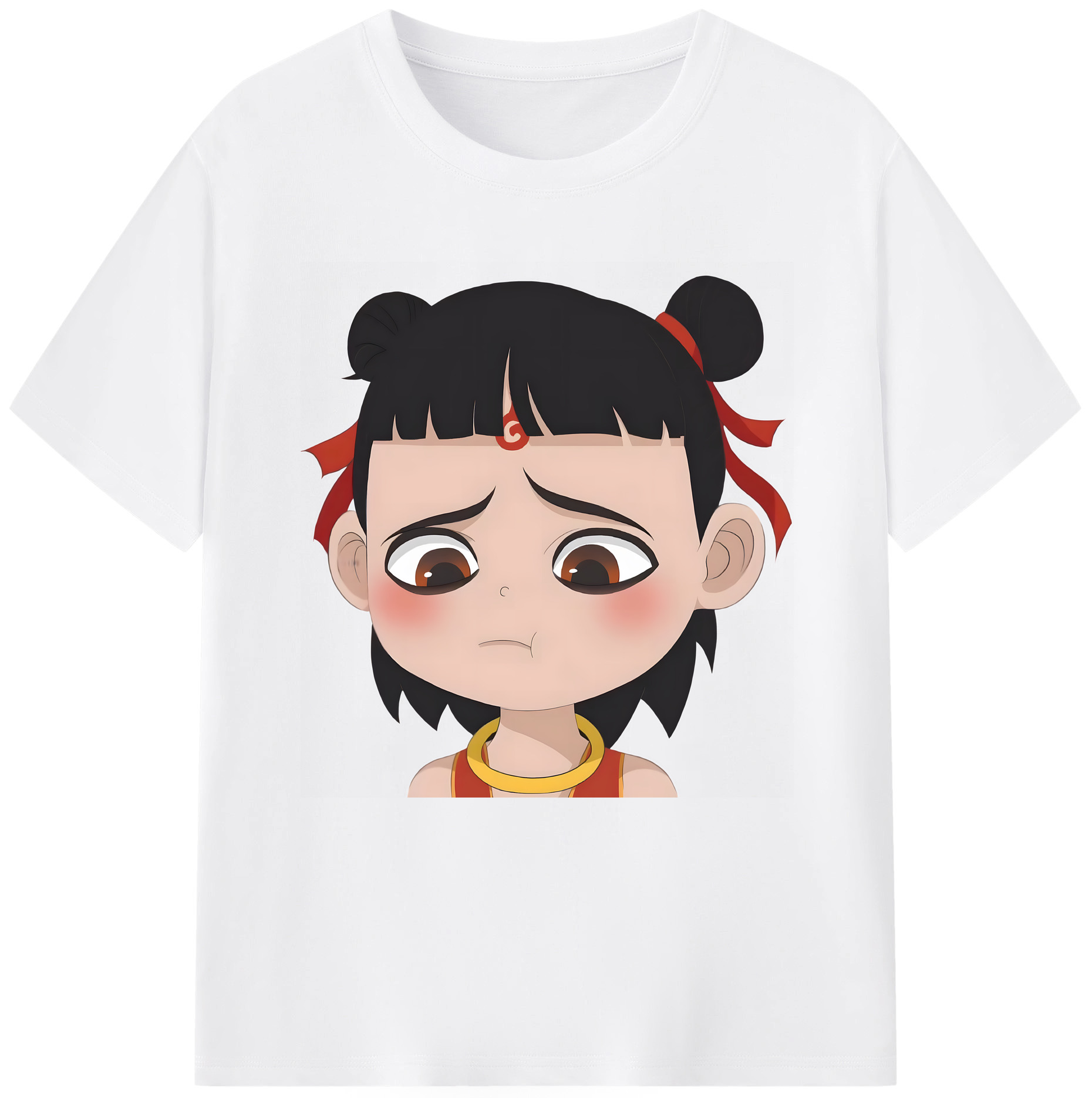 （画像用） Ne Zha 2 ナタ 魔童の大暴れ 綿100％半袖Tシャツ（フロントプリント）