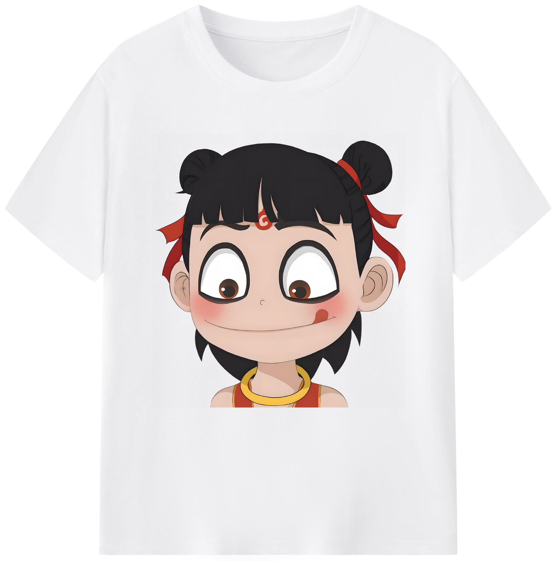 （画像用） Ne Zha 2 ナタ 魔童の大暴れ 綿100％半袖Tシャツ（フロントプリント）