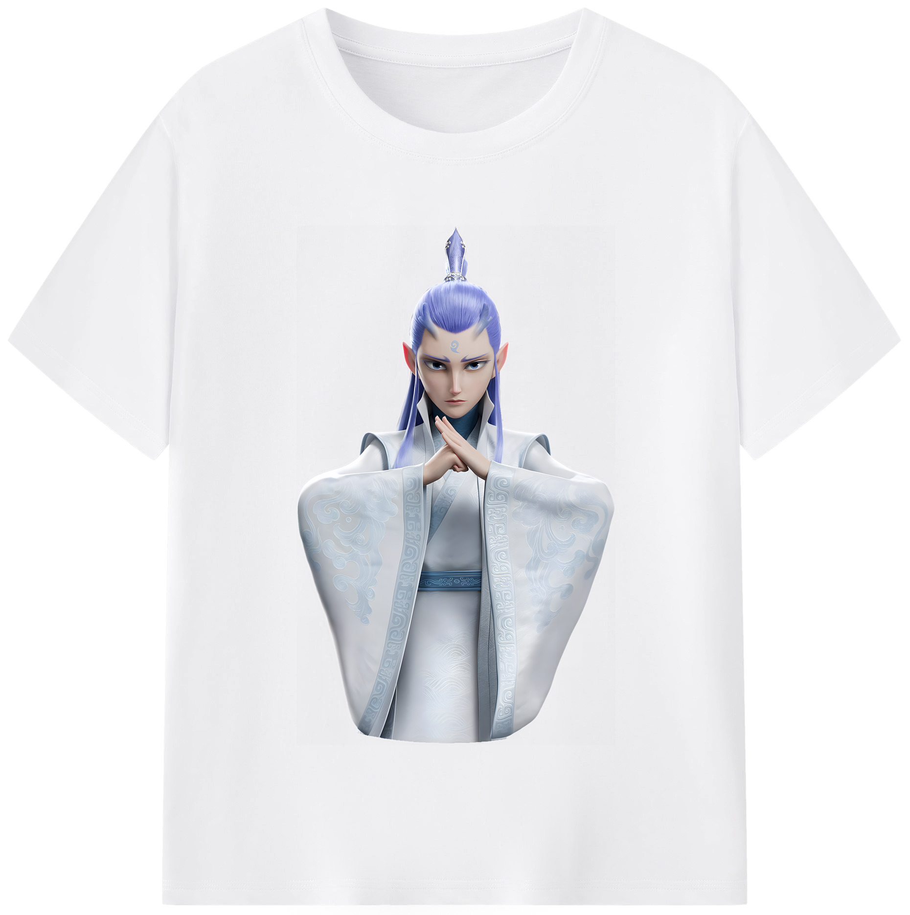 （画像用） Ne Zha 2 ナタ 魔童の大暴れ 綿100％半袖Tシャツ（フロントプリント）