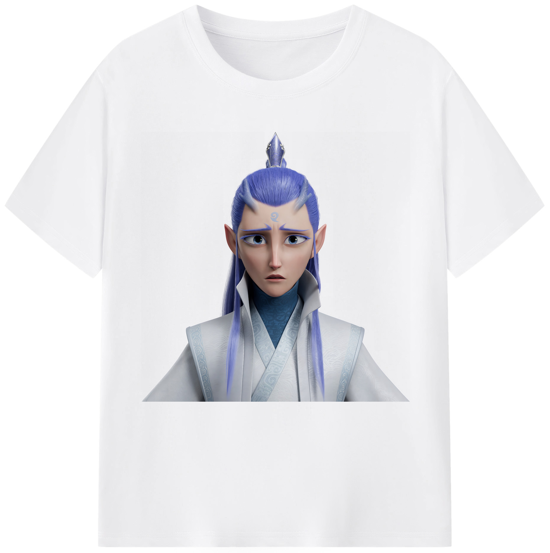 （画像用） Ne Zha 2 ナタ 魔童の大暴れ 綿100％半袖Tシャツ（フロントプリント）