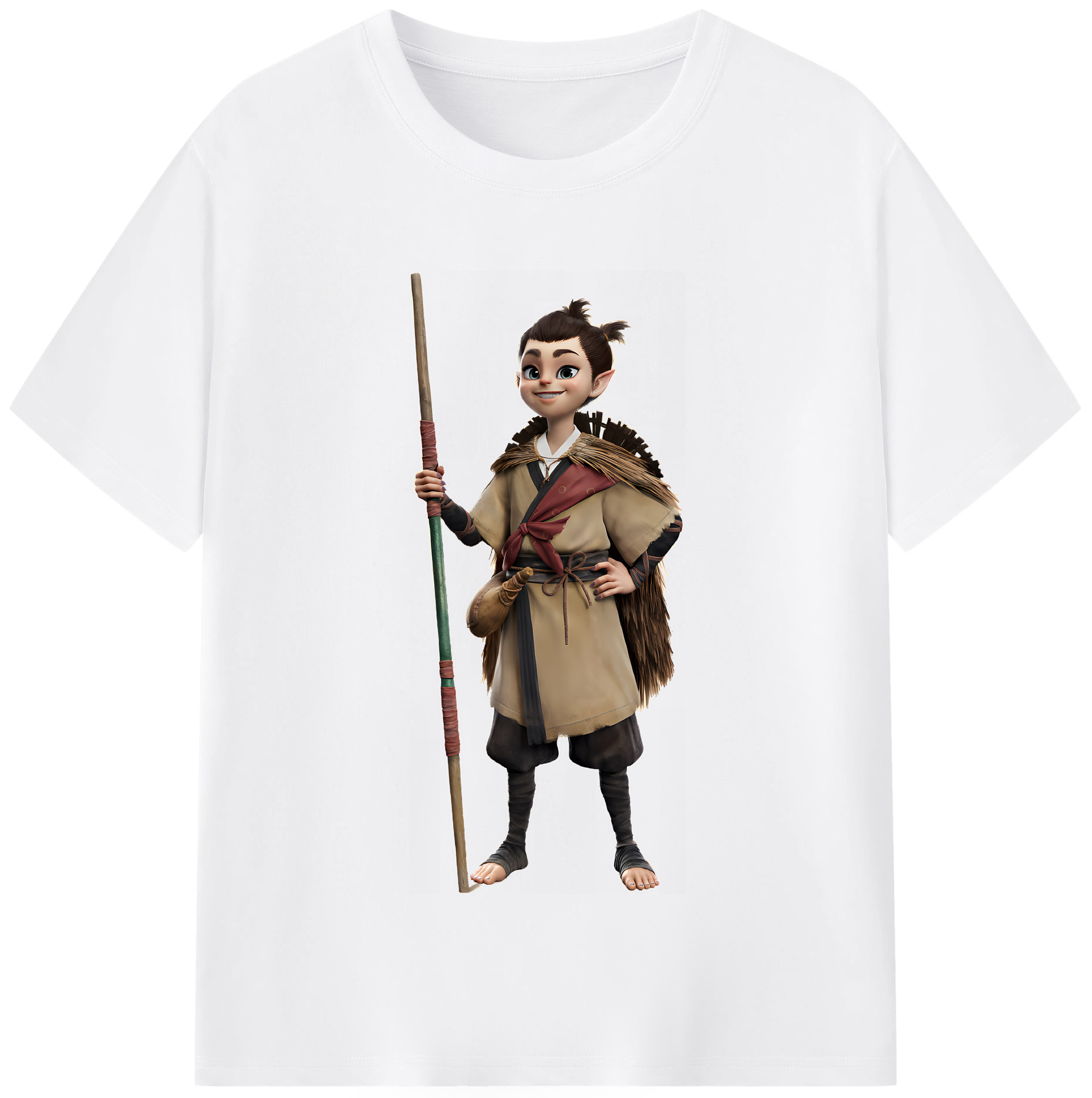 （画像用） Ne Zha 2 ナタ 魔童の大暴れ 綿100％半袖Tシャツ（フロントプリント）