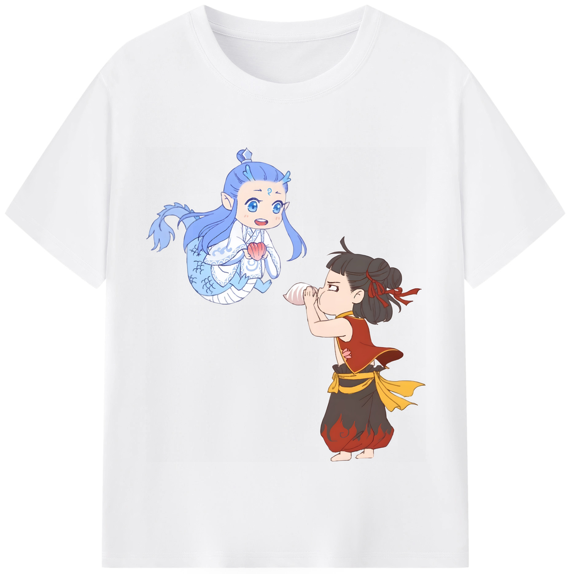 （画像用） Ne Zha 2 ナタ 魔童の大暴れ 綿100％半袖Tシャツ（フロントプリント）