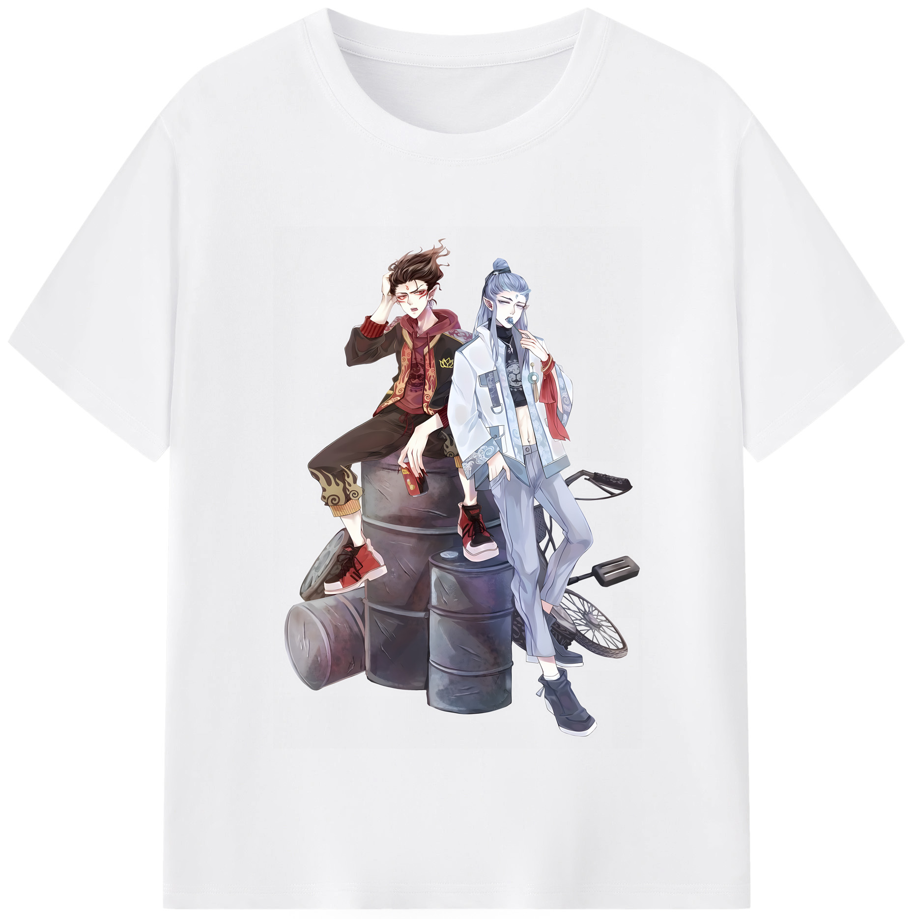（画像用） Ne Zha 2 ナタ 魔童の大暴れ 綿100％半袖Tシャツ（フロントプリント）