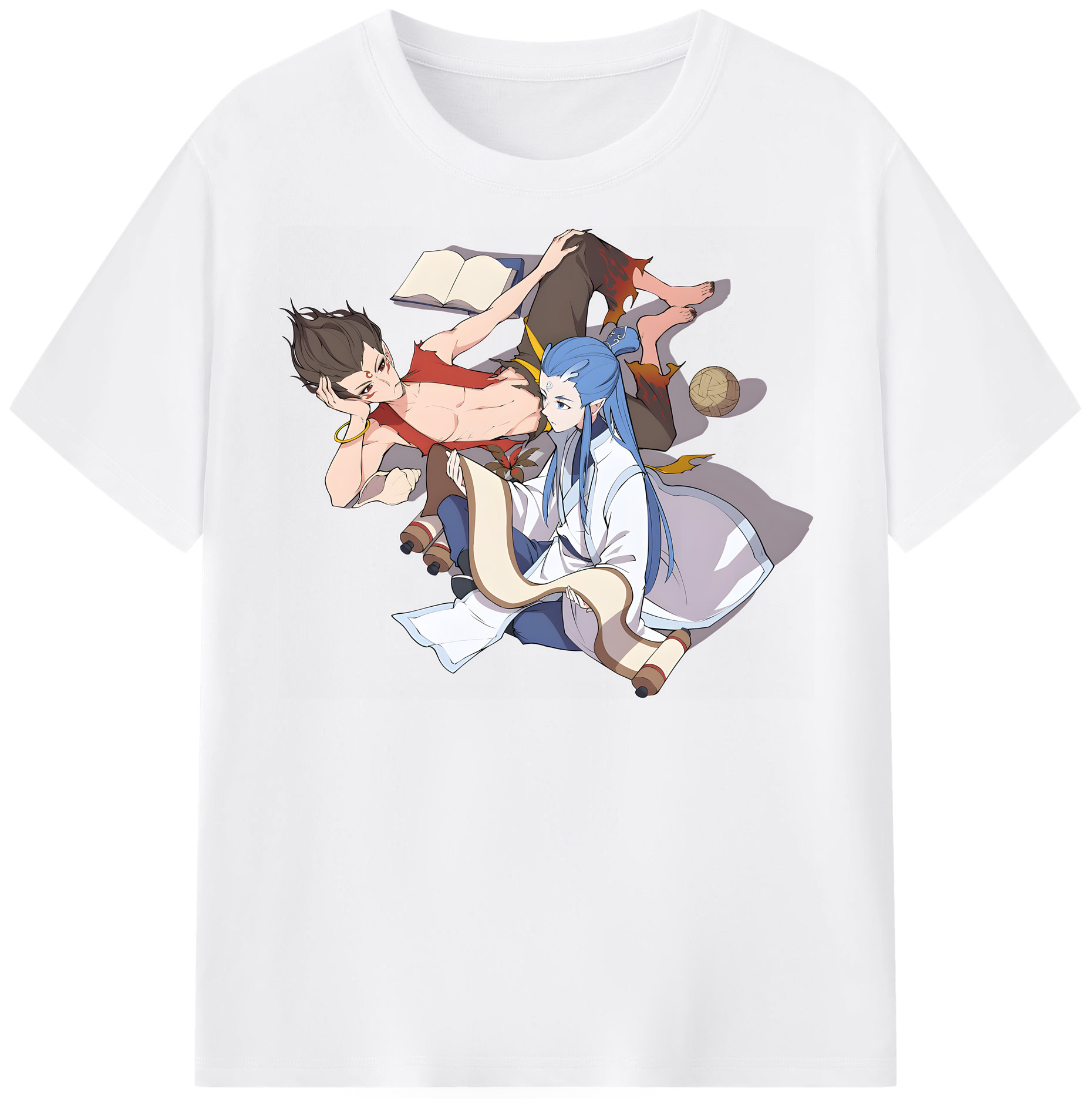（画像用） Ne Zha 2 ナタ 魔童の大暴れ 綿100％半袖Tシャツ（フロントプリント）