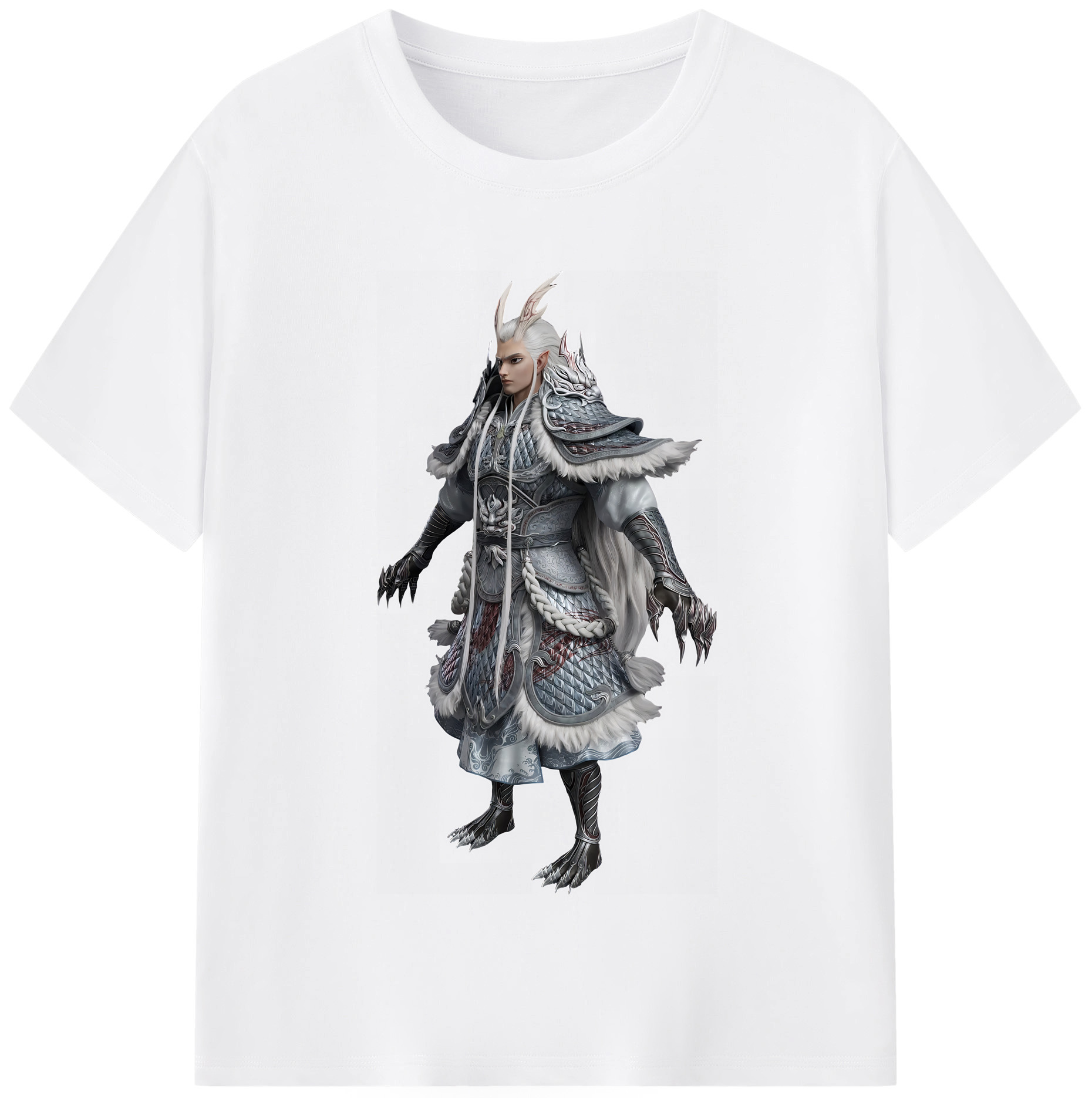 （画像用） Ne Zha 2 ナタ 魔童の大暴れ 綿100％半袖Tシャツ（フロントプリント）