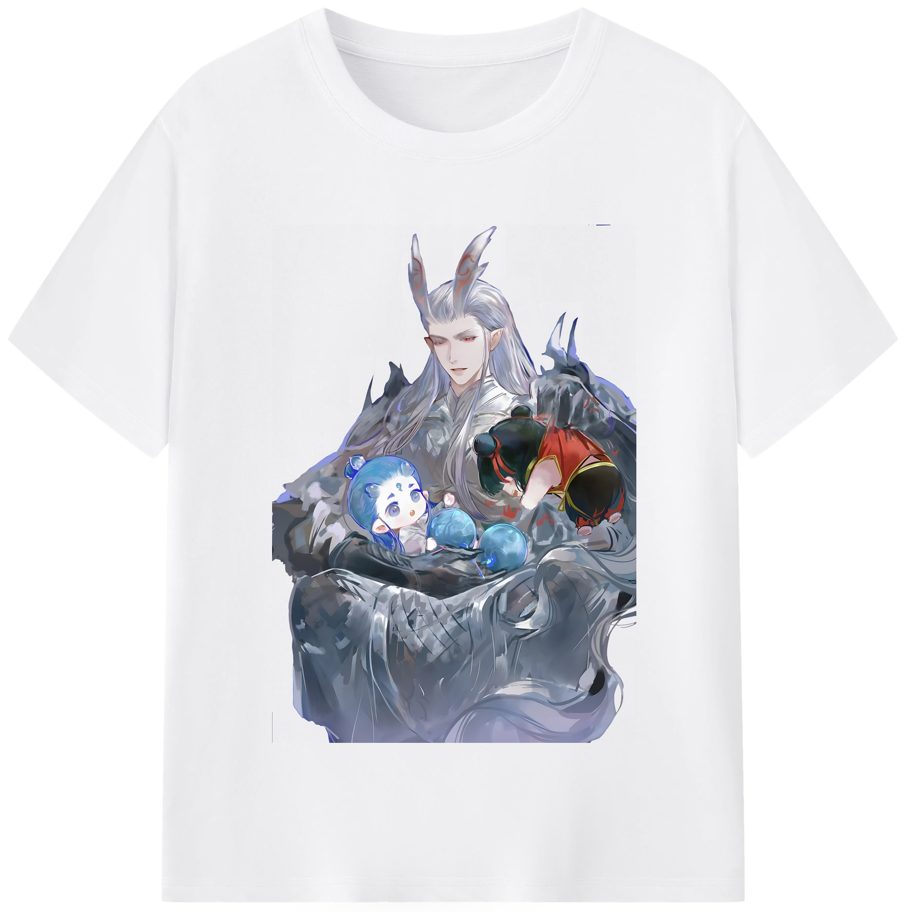 （画像用） Ne Zha 2 ナタ 魔童の大暴れ 綿100％半袖Tシャツ（フロントプリント）