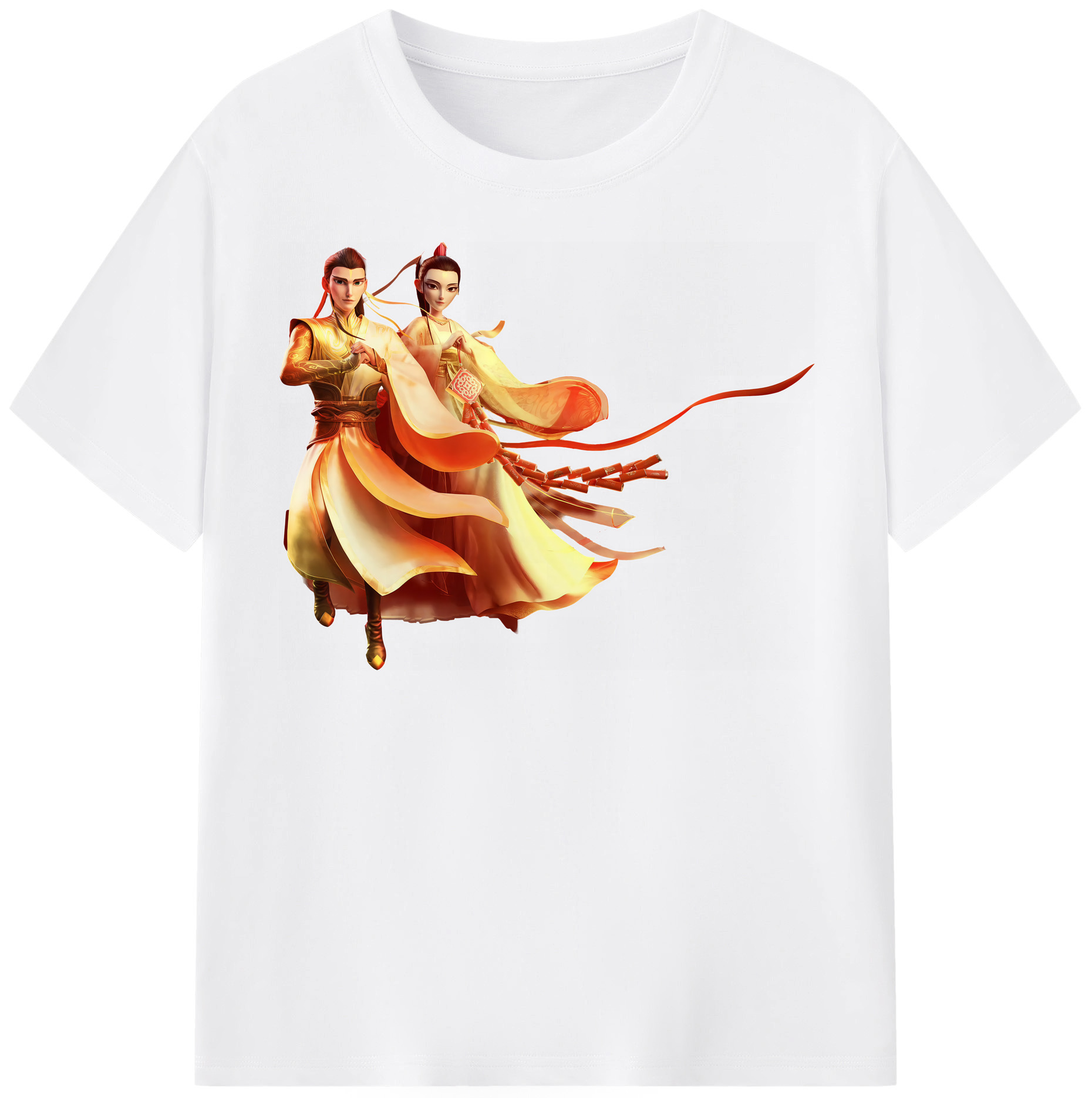 （画像用） Ne Zha 2 ナタ 魔童の大暴れ 綿100％半袖Tシャツ（フロントプリント）