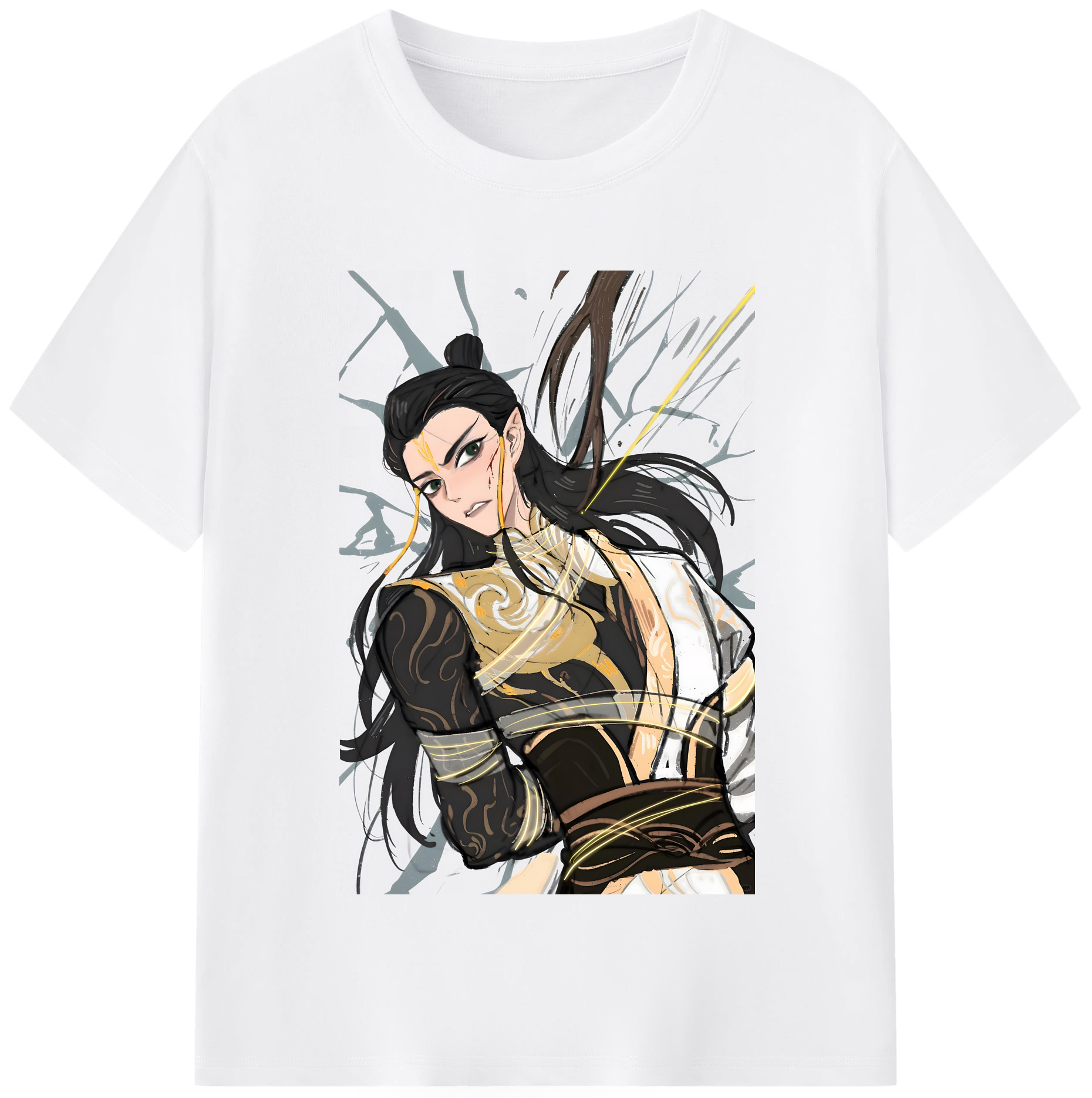 （画像用） Ne Zha 2 ナタ 魔童の大暴れ 綿100％半袖Tシャツ（フロントプリント）