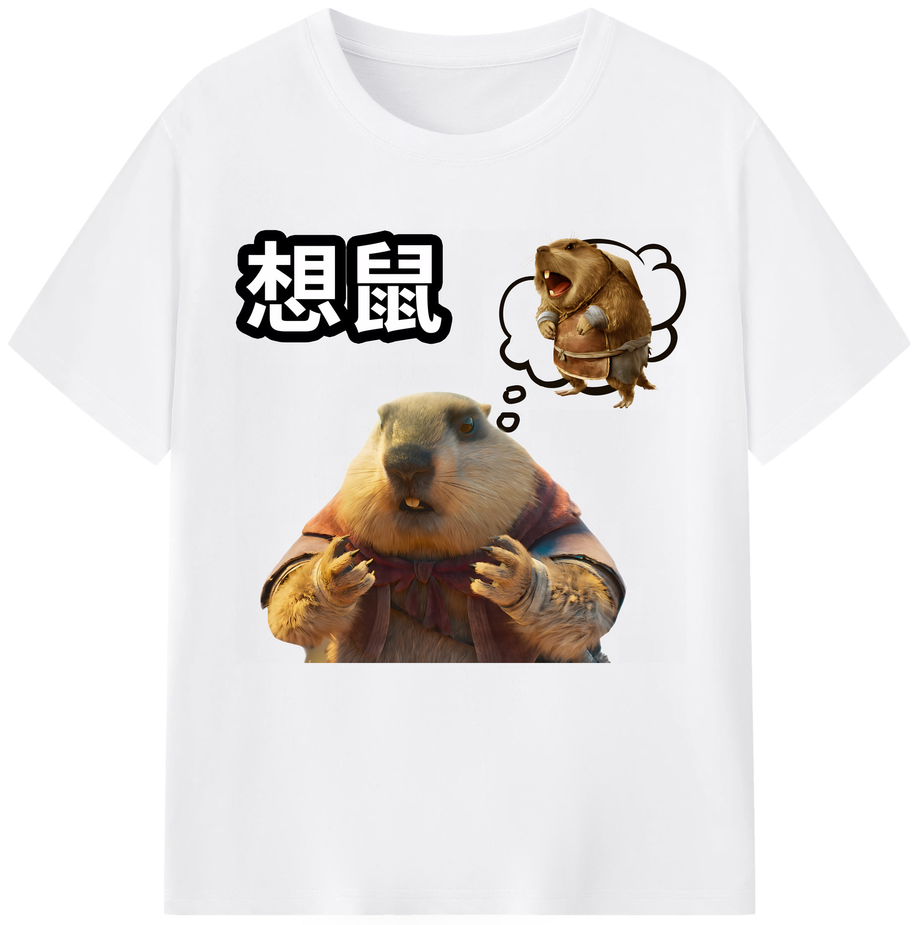 （画像用） Ne Zha 2 ナタ 魔童の大暴れ 綿100％半袖Tシャツ（フロントプリント）